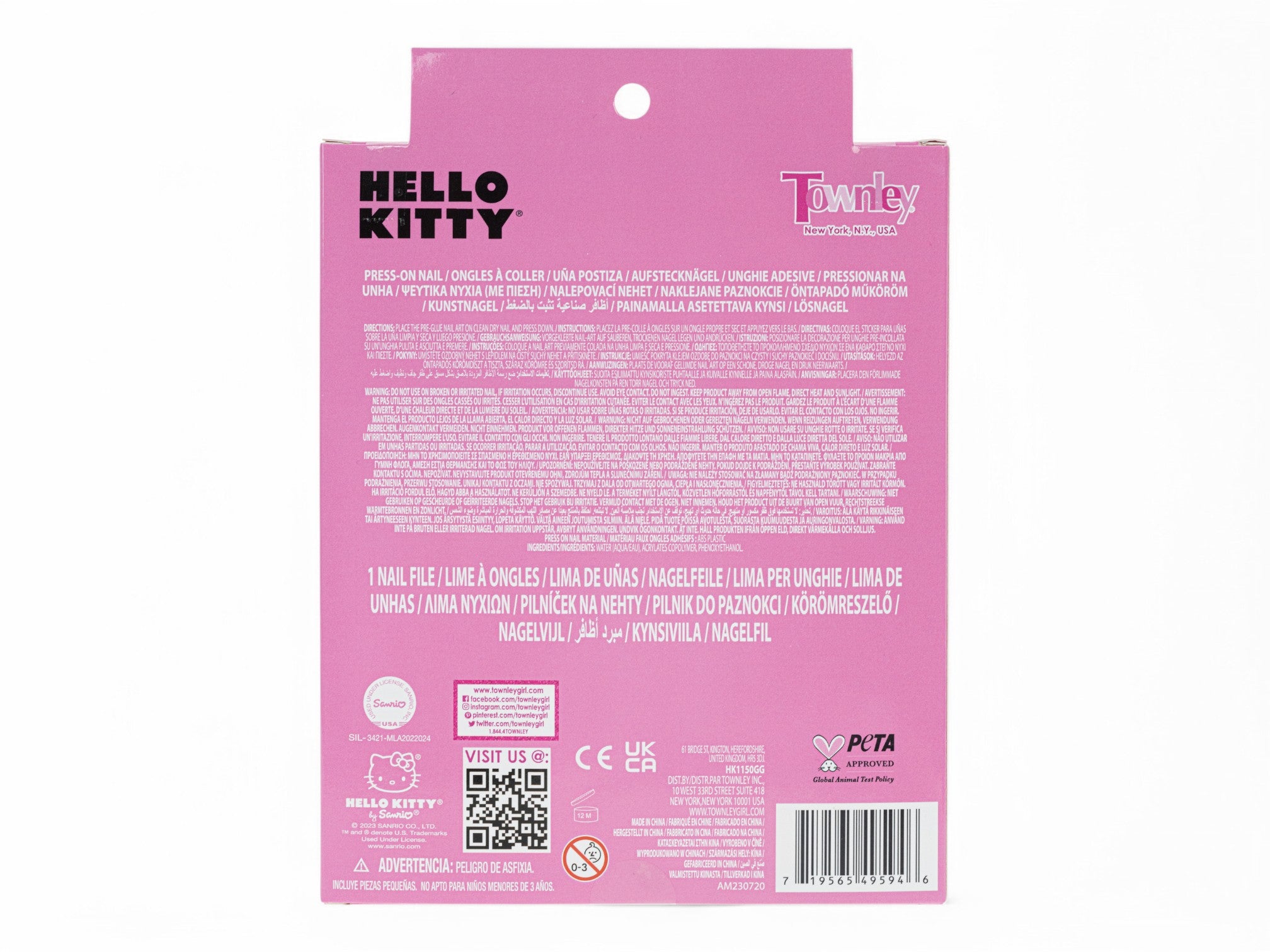 Hello Kitty 36 self adhesive nails