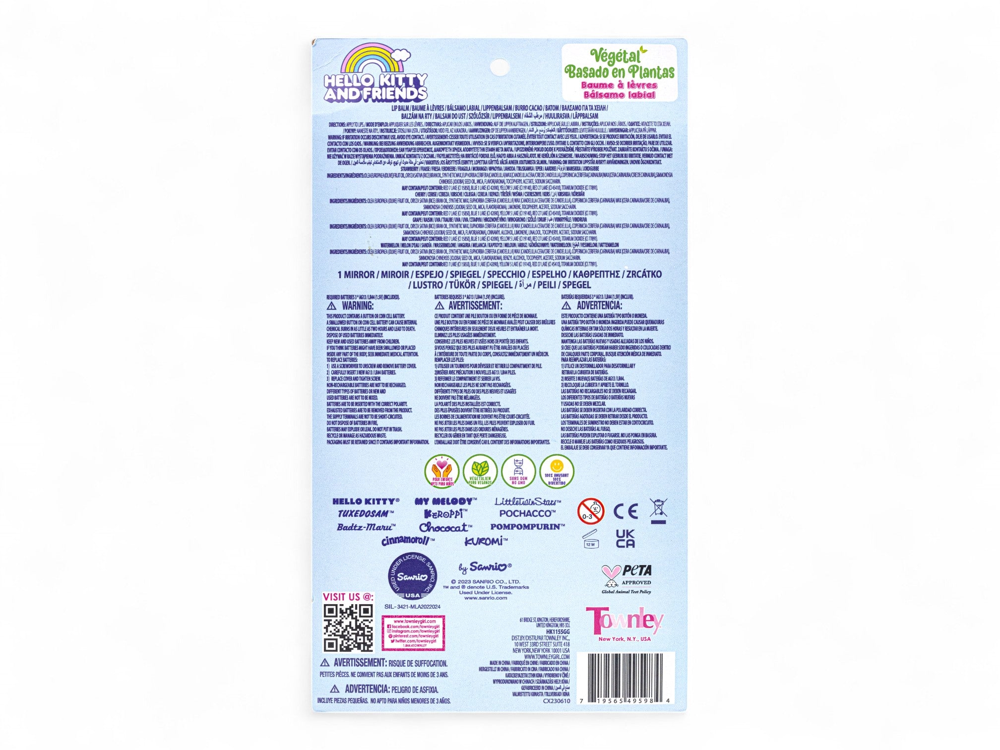 Hello Kitty 4 PK Lip Balms Mirror Set