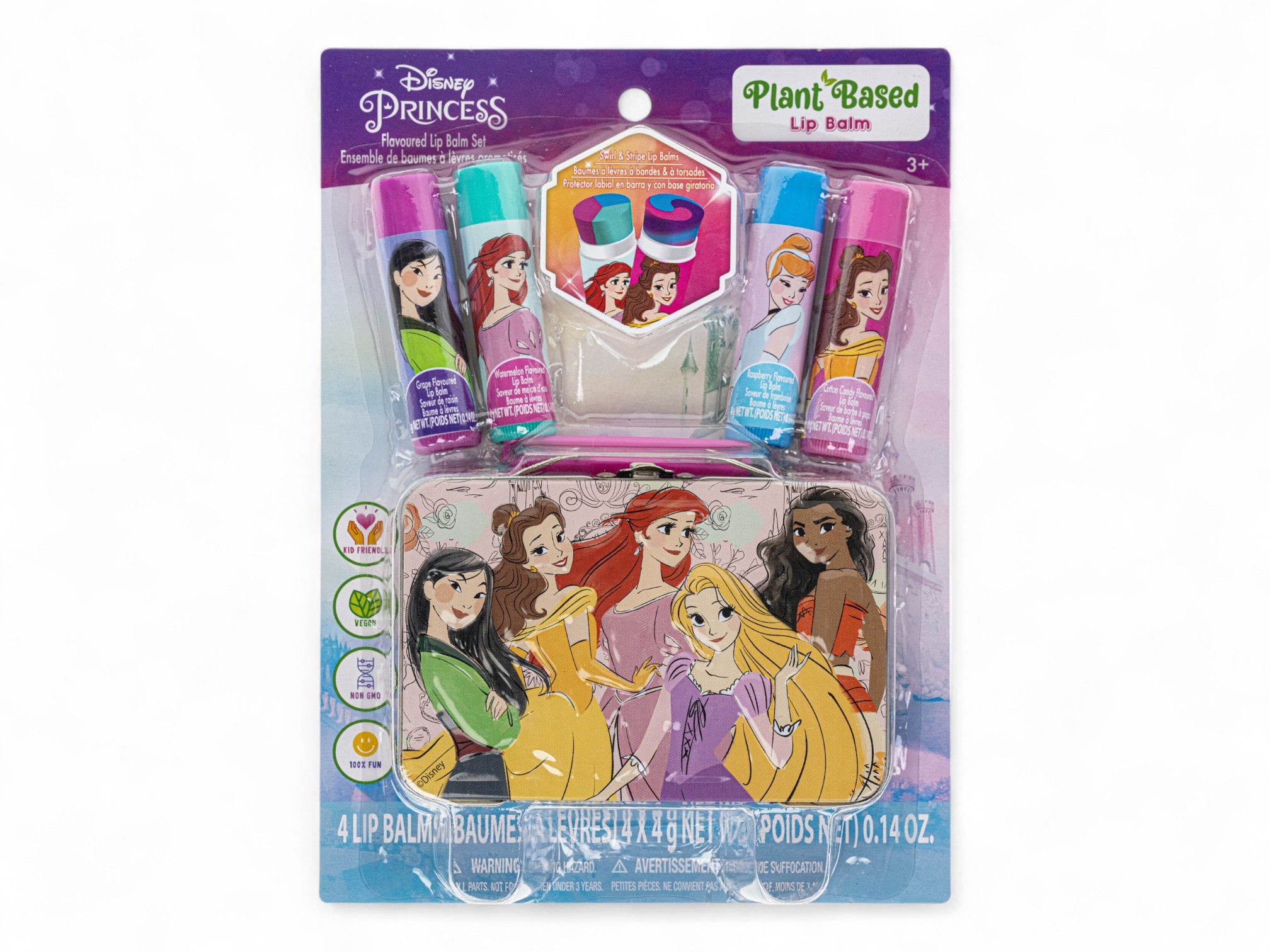 Princess 4PK Lip Balm with Tin