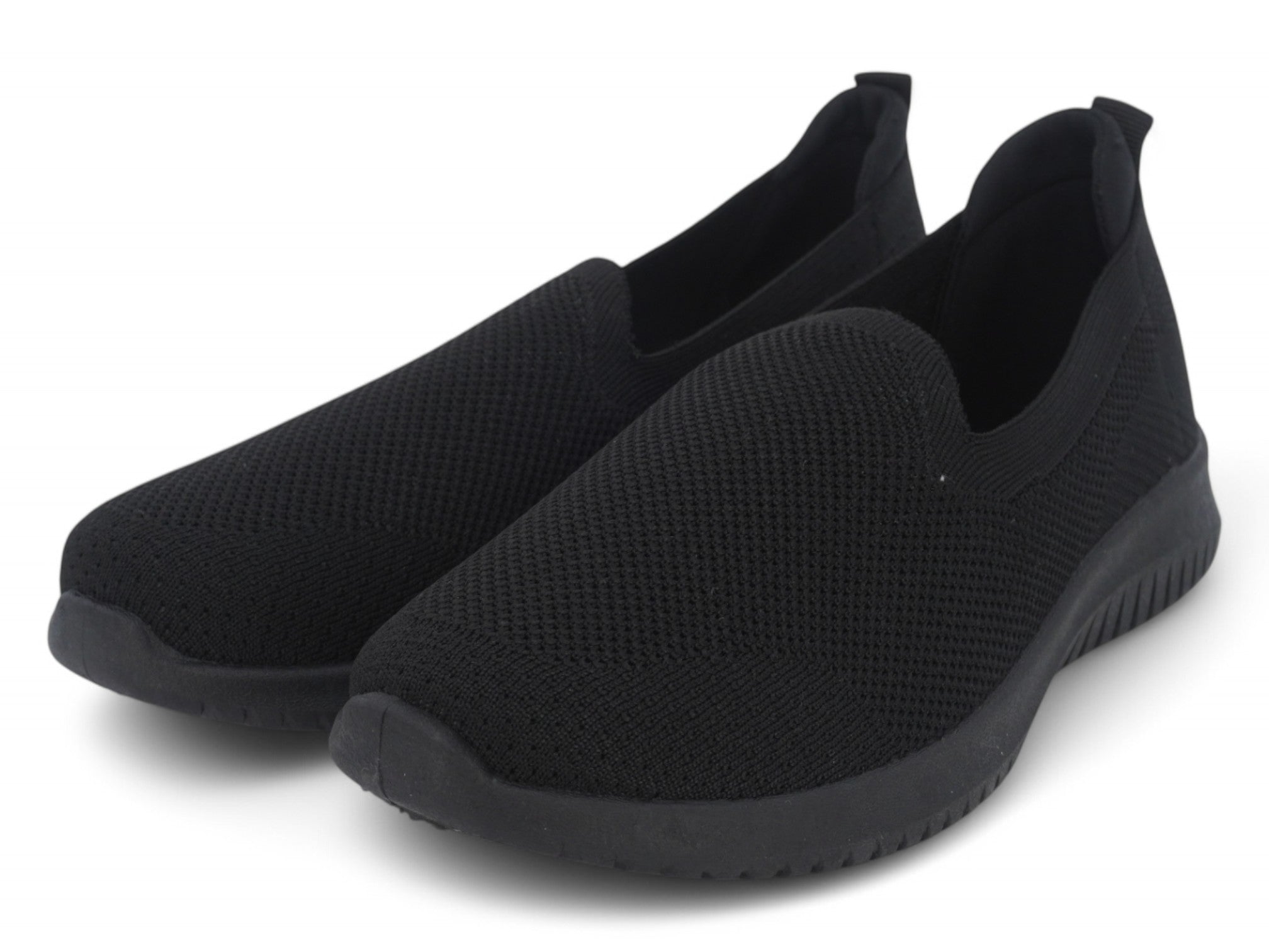Women's Black Flyknit Athletic Slip On