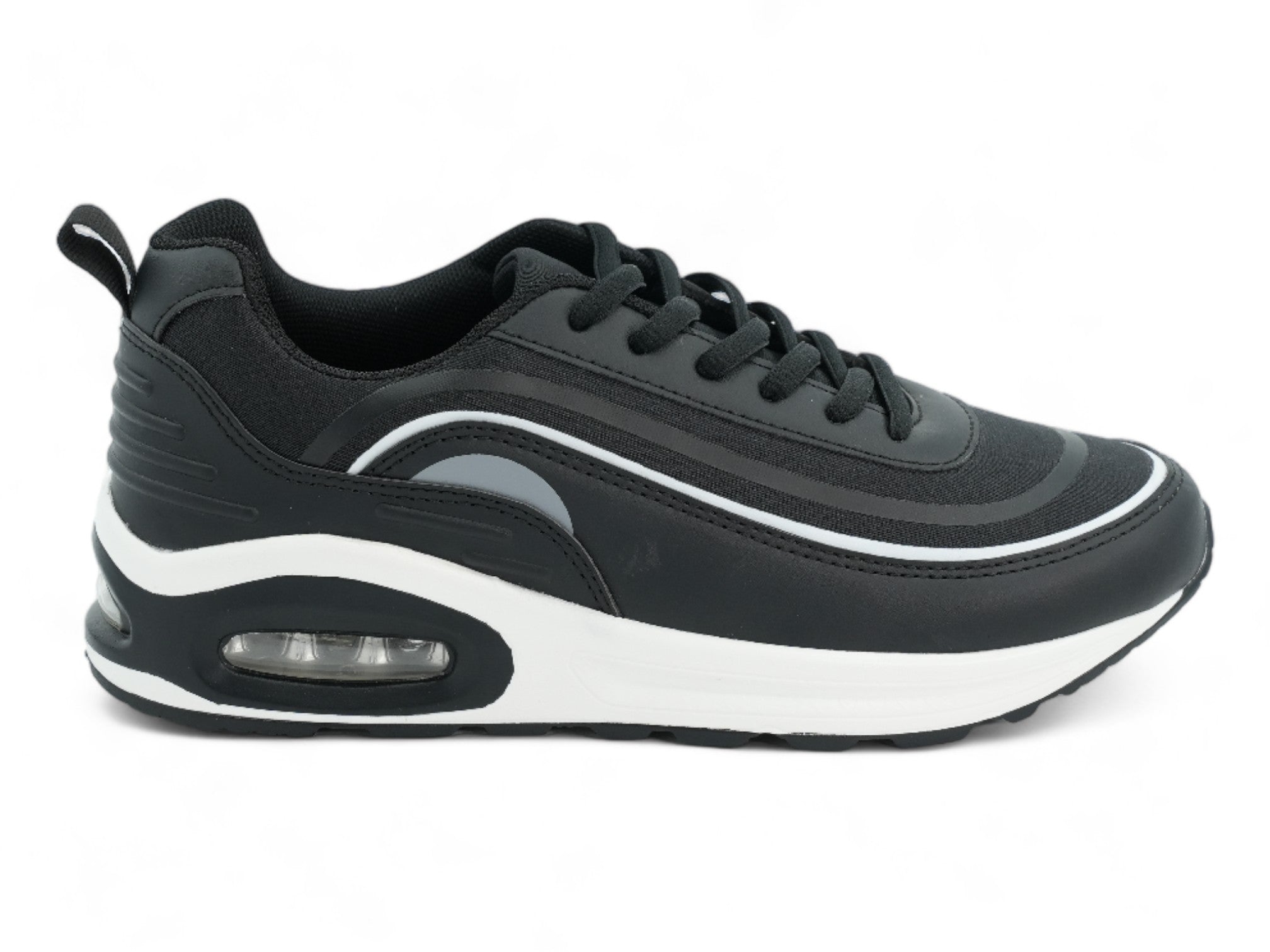 Women's Black & White Bubble Athletic  Sneaker