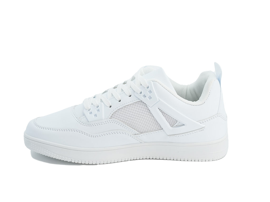 Women's White Netted Court Side Sneaker