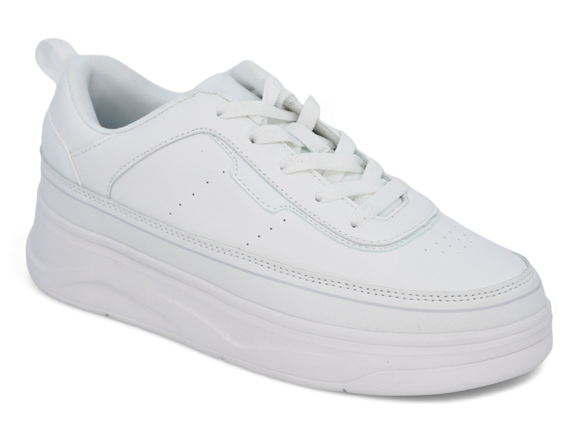 Women's White Comfort Platform Sneaker