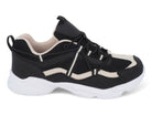 Women's Black & Beige Chunky Bungee Sneaker