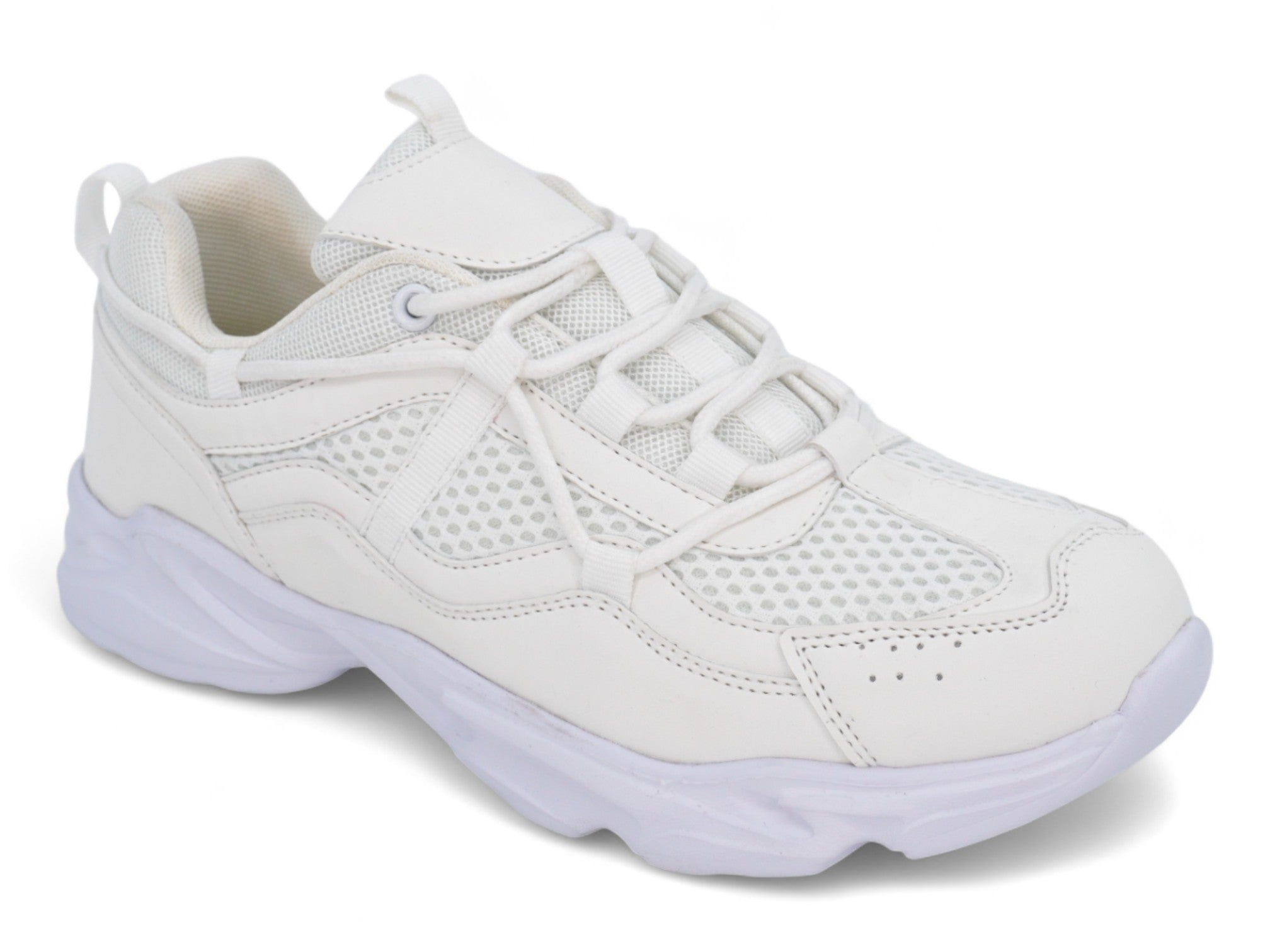 Women's White Chunky Bungee Sneaker