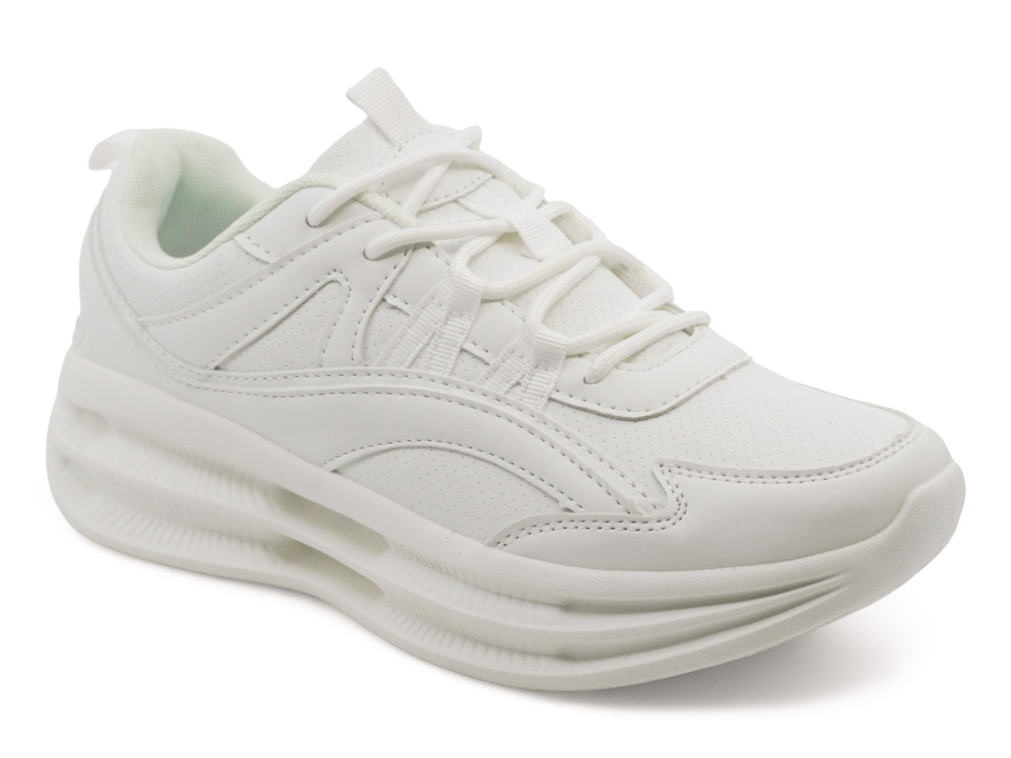 Women's White Vegan Leather Athletic Sneaker