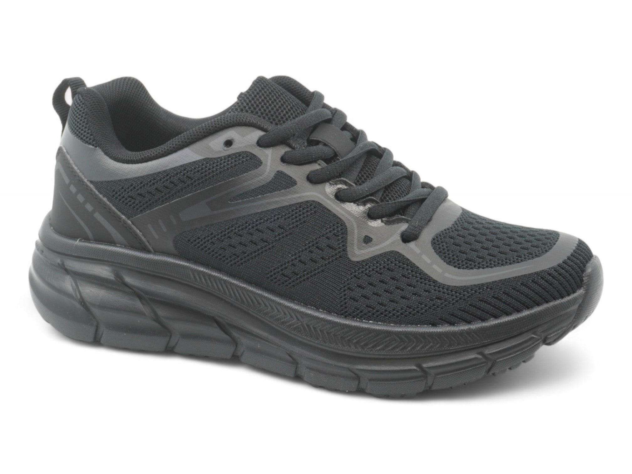 Women's Black Lace Up Athletic Sneaker