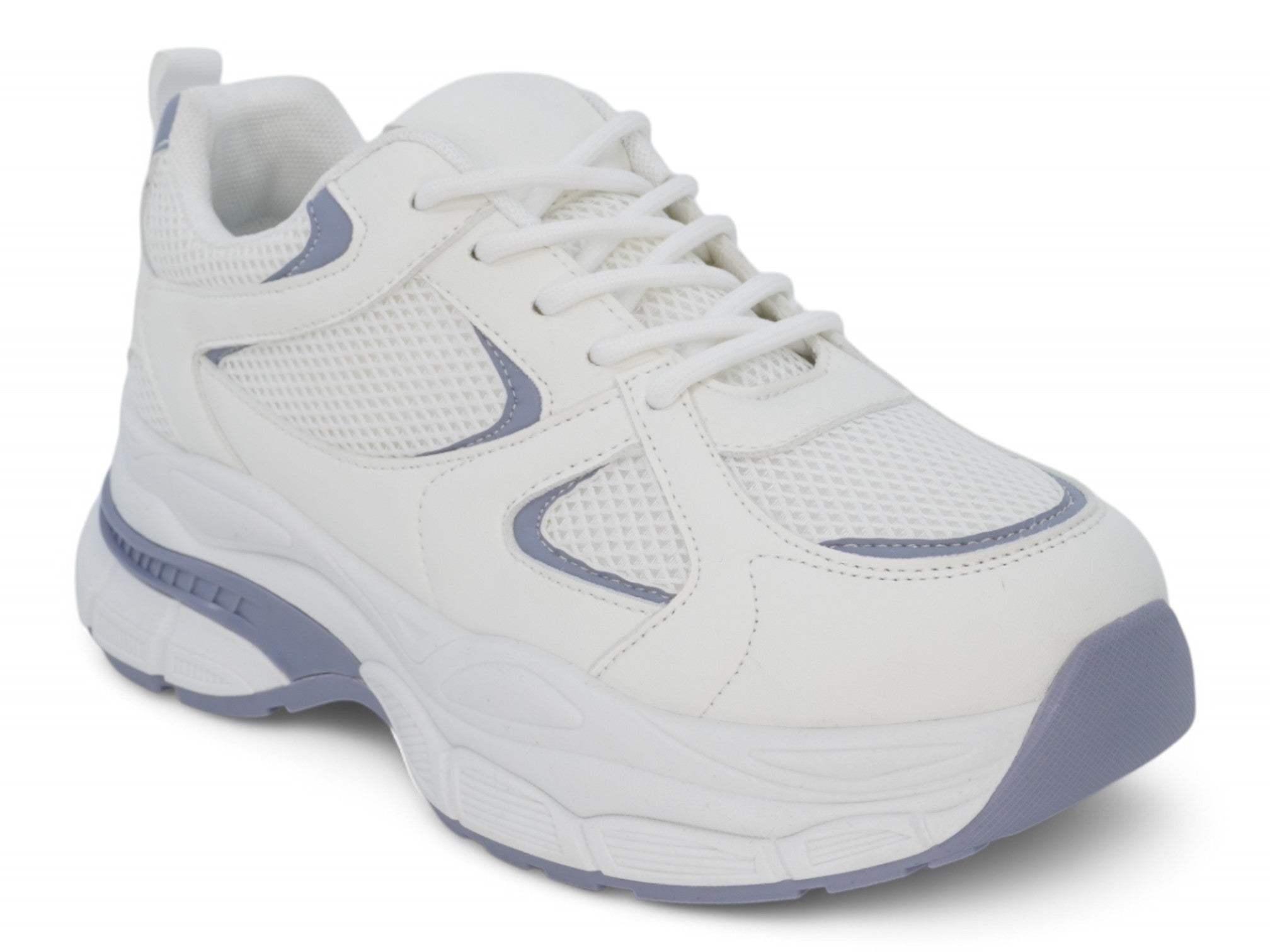 Women's White & Blue Platform Sneaker