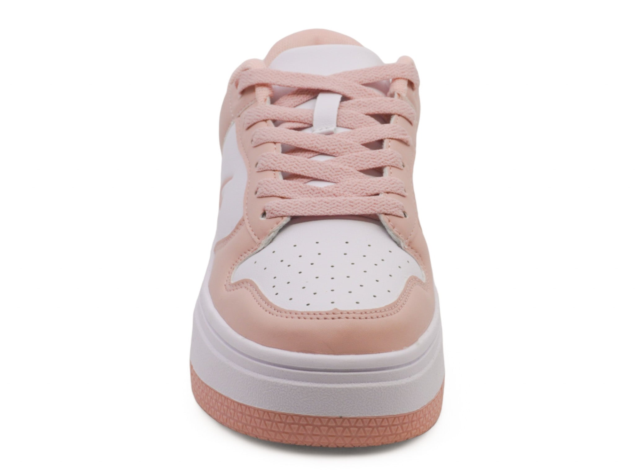 Women's Pink & White Platform Court Sneaker