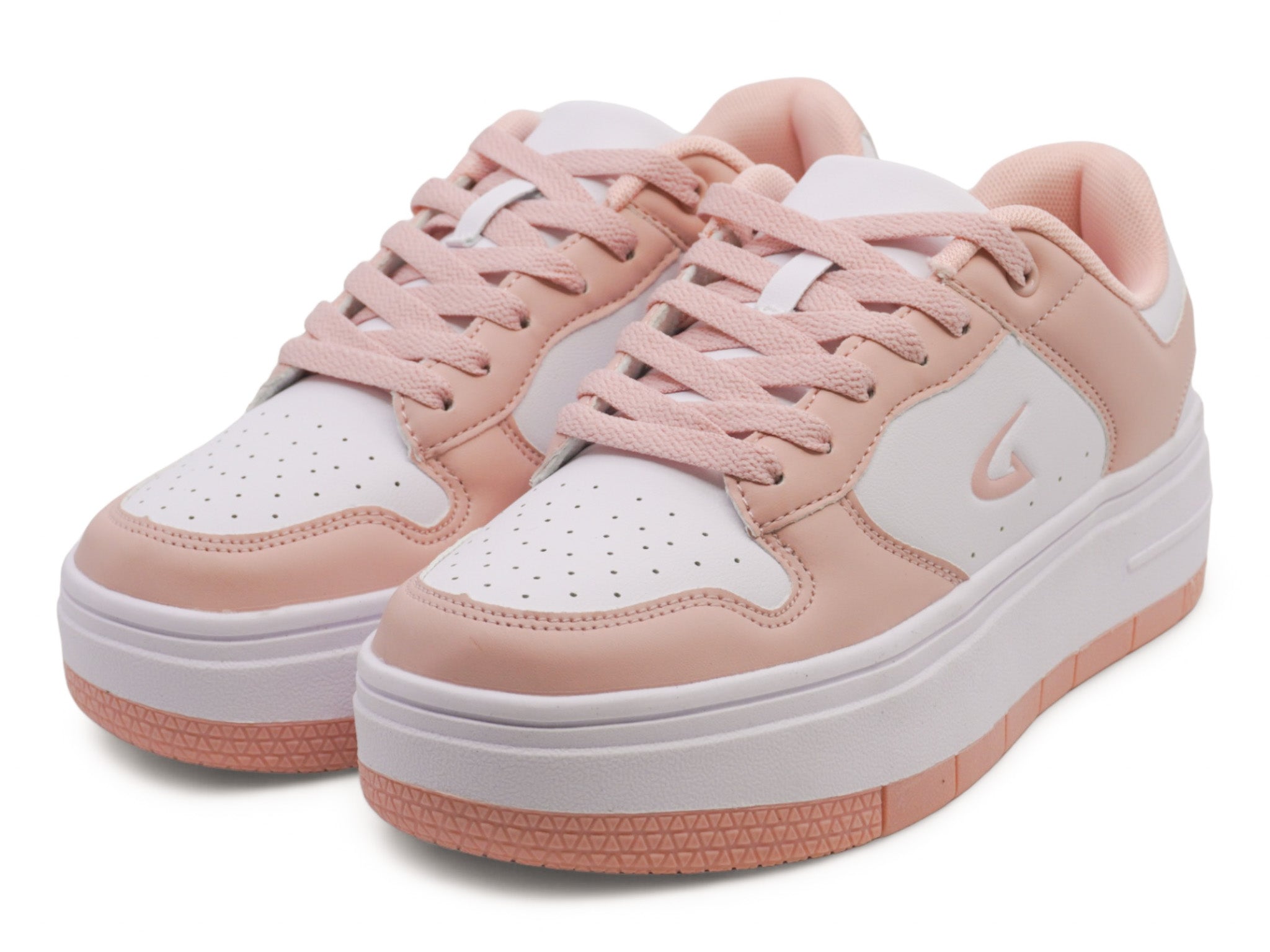 Women's Pink & White Platform Court Sneaker