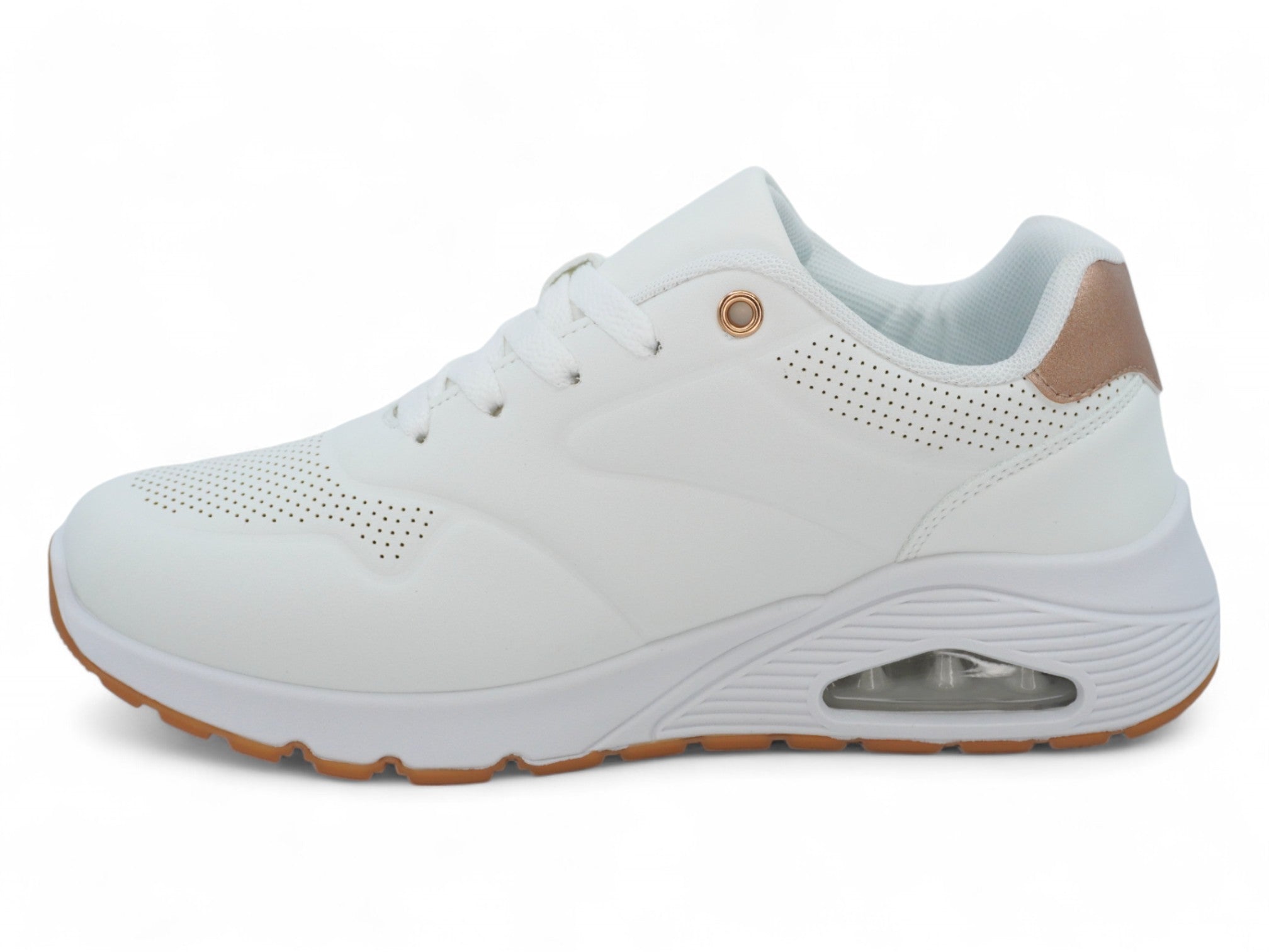 Women's White Vegan Leather Bubble Sneaker