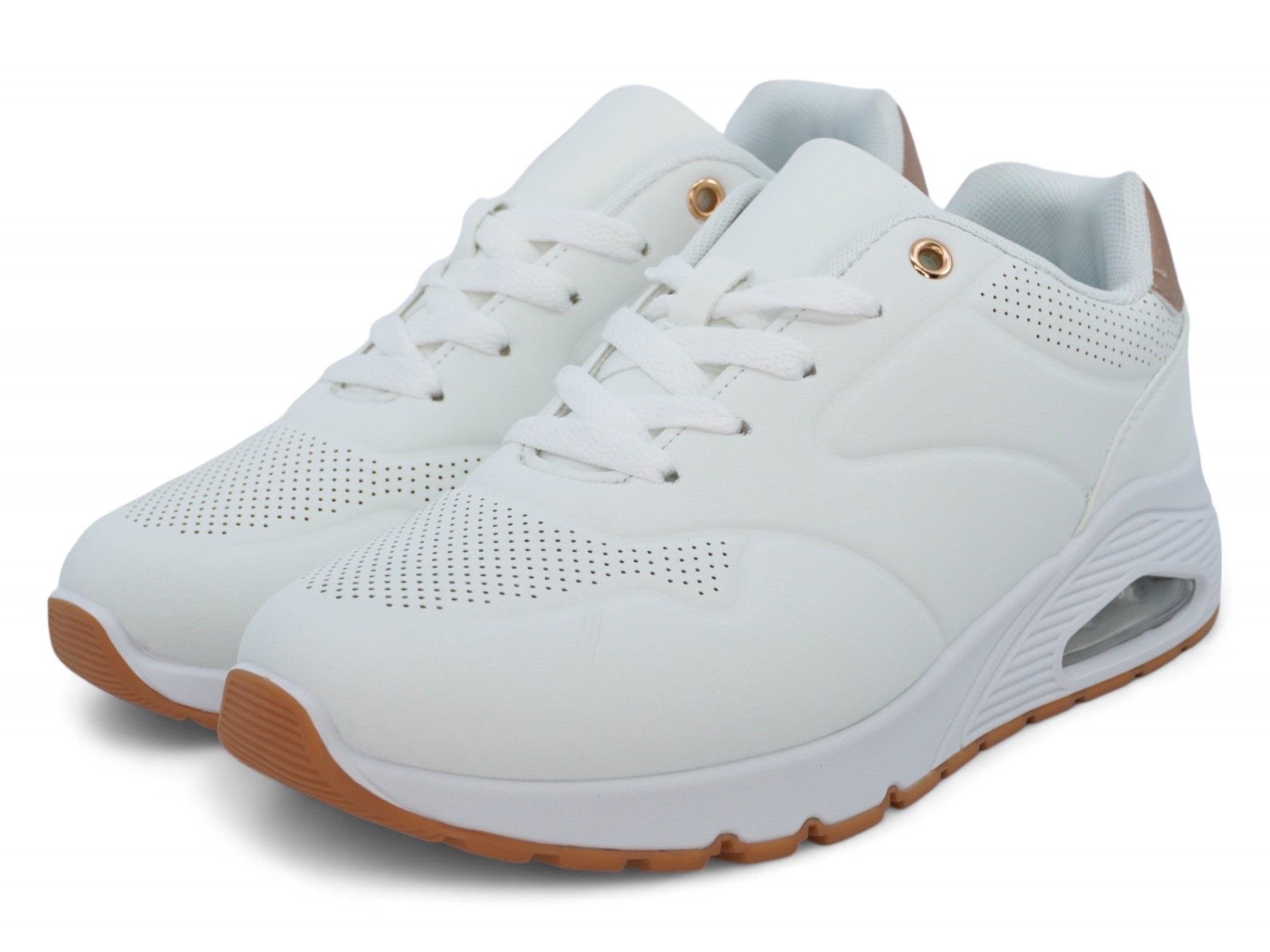 Women's White Vegan Leather Bubble Sneaker