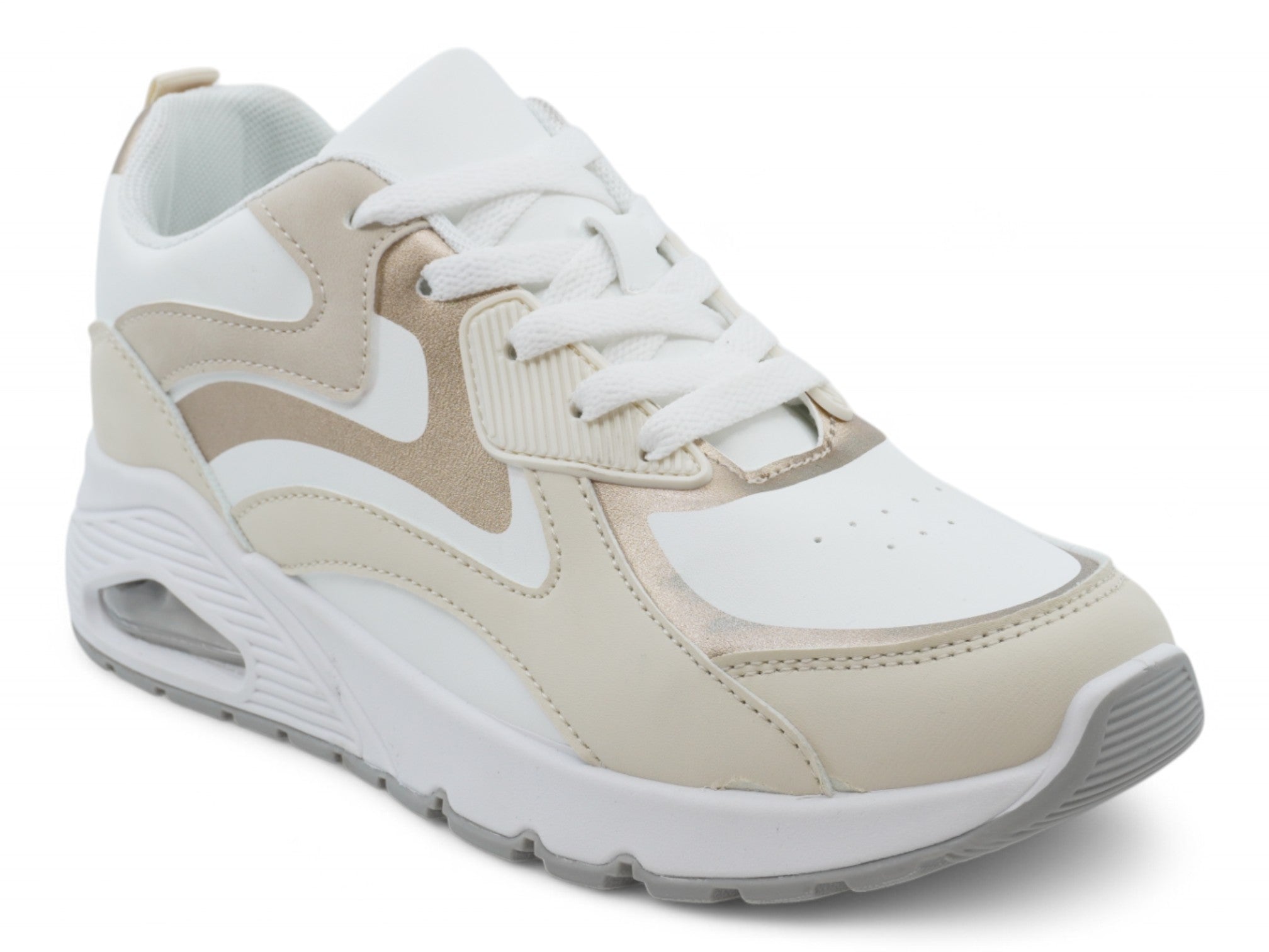 Women's Beige & Gold Bubble Athletic Sneaker