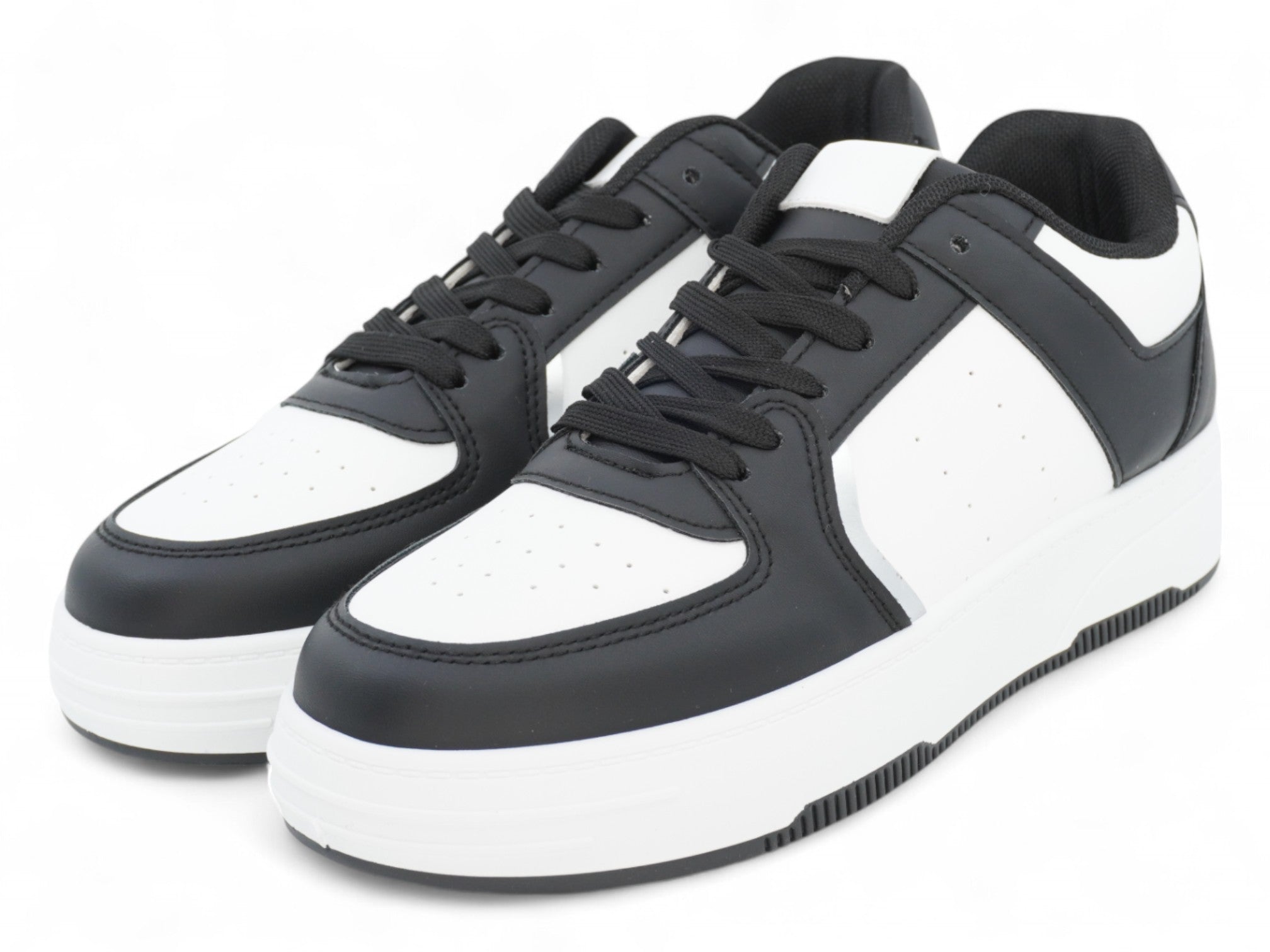Women's Black & White Court Side Platform Sneaker