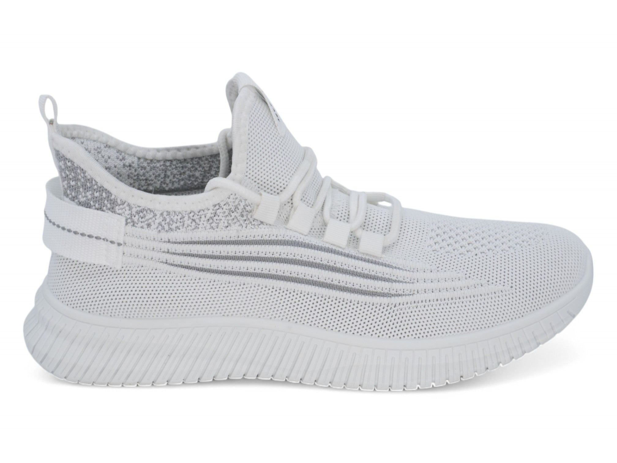 Women's White Peppered Flyknit Athletic Sneaker