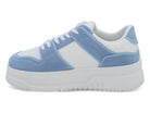Women's Blue & White Suede Court Sneaker