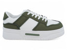 Women's Green & White Suede Platform Sneaker