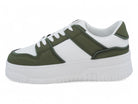 Women's Green & White Suede Platform Sneaker