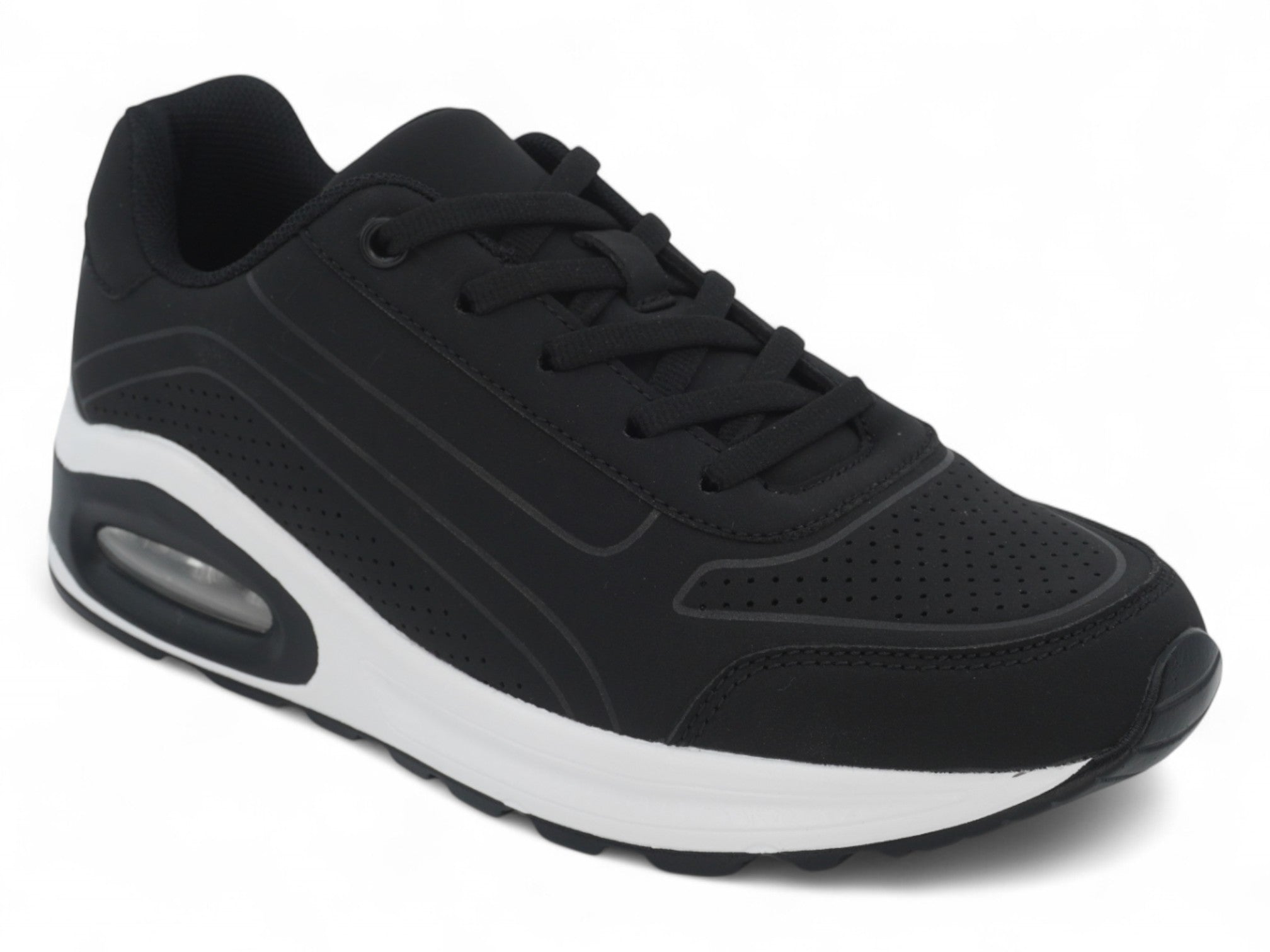 Women's Matte Black Bubble Athletic Sneaker