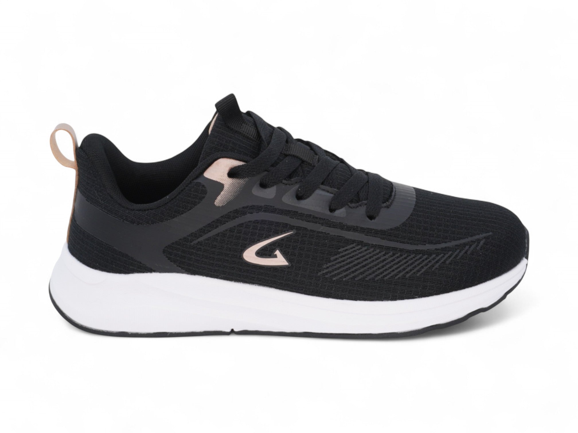 Women's Black & Rose Gold Mesh Sneaker