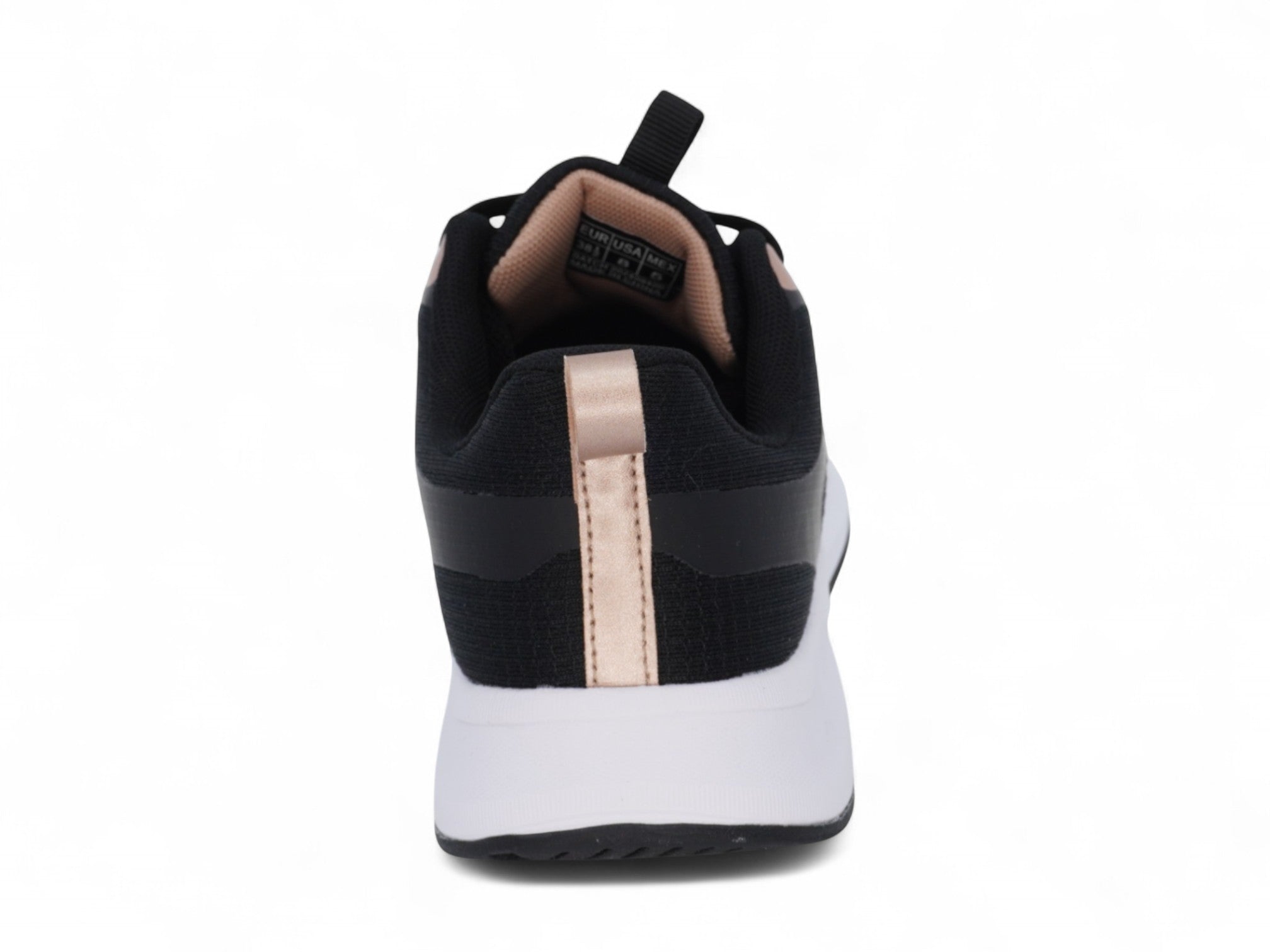 Women's Black & Rose Gold Mesh Sneaker