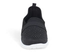 Women's Black Elastic Rhinestone Slip-On Sneaker