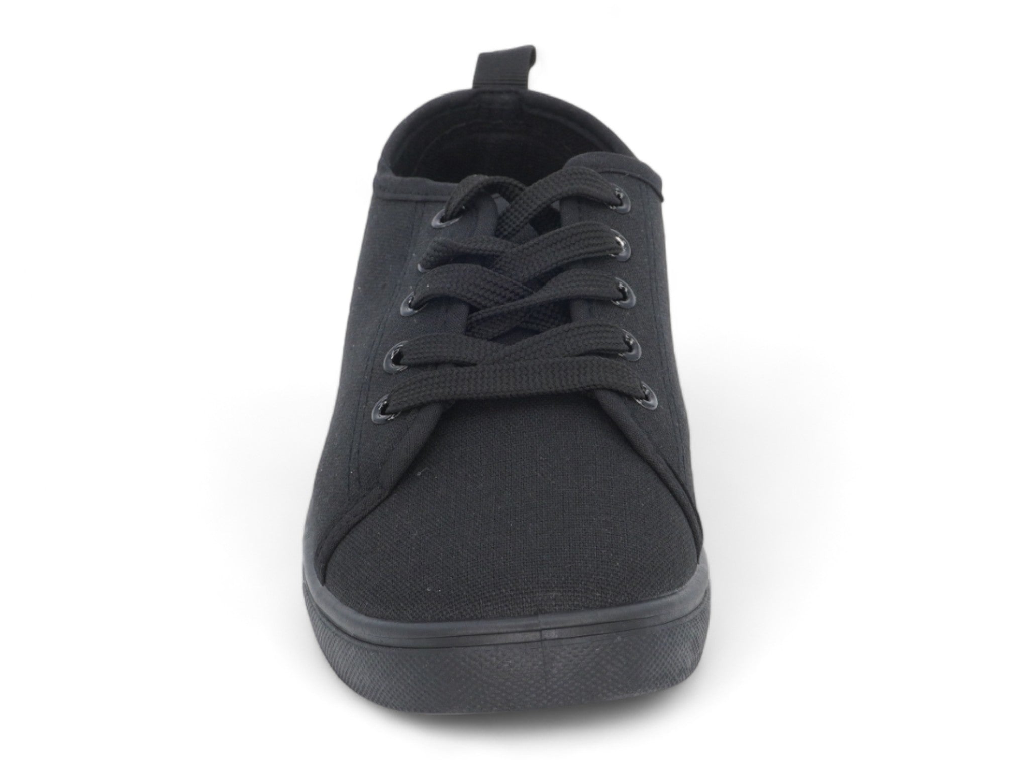 Women's Black Lace Up Canvas Sneaker