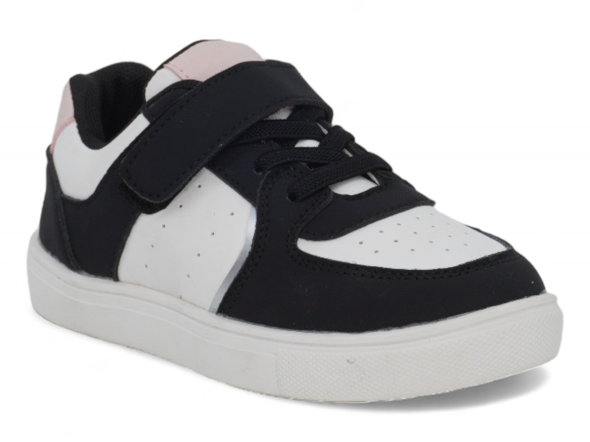 Toddler Black & Pink Laceup Sneaker