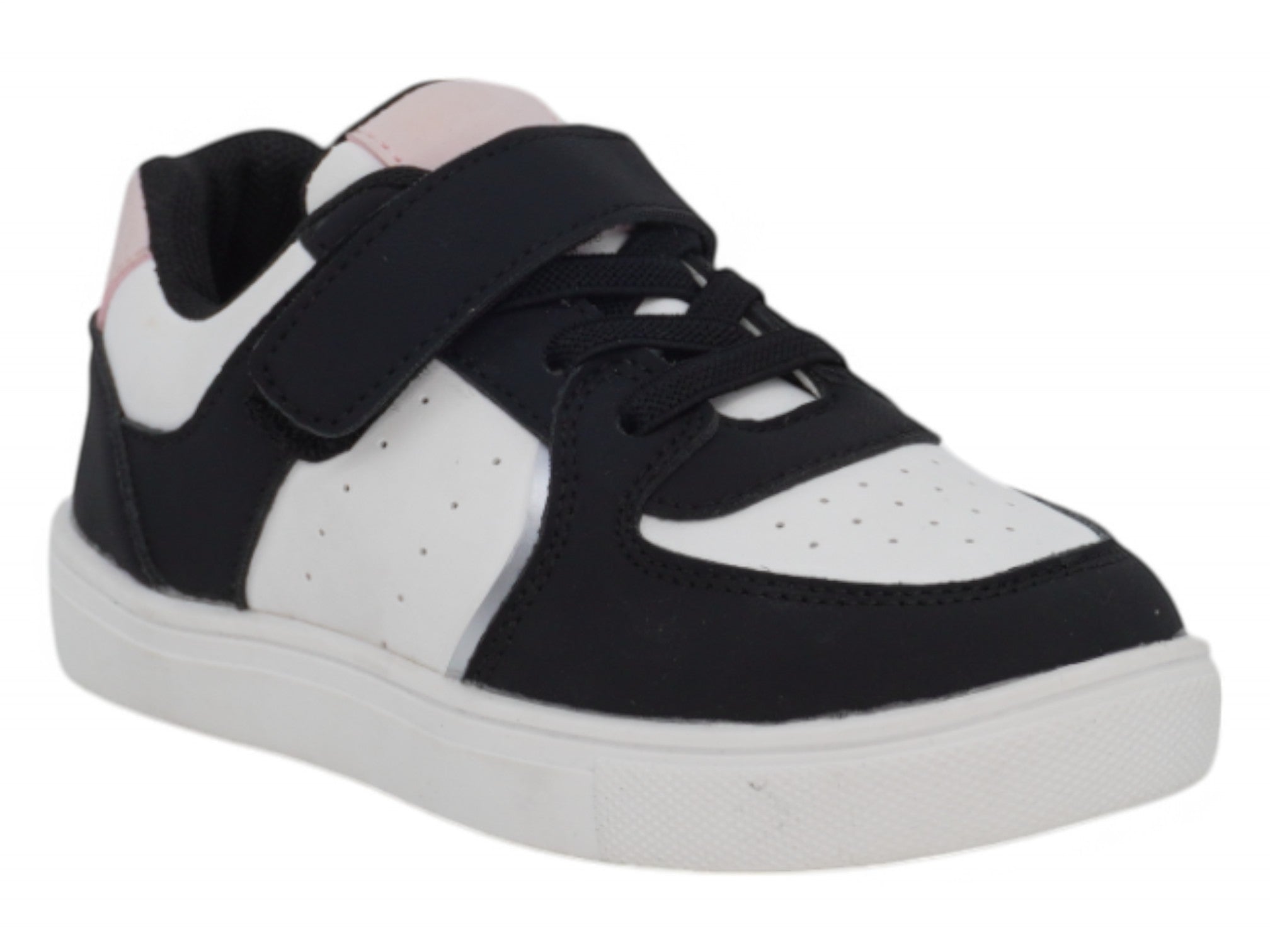 Toddler Black & Pink Laceup Sneaker