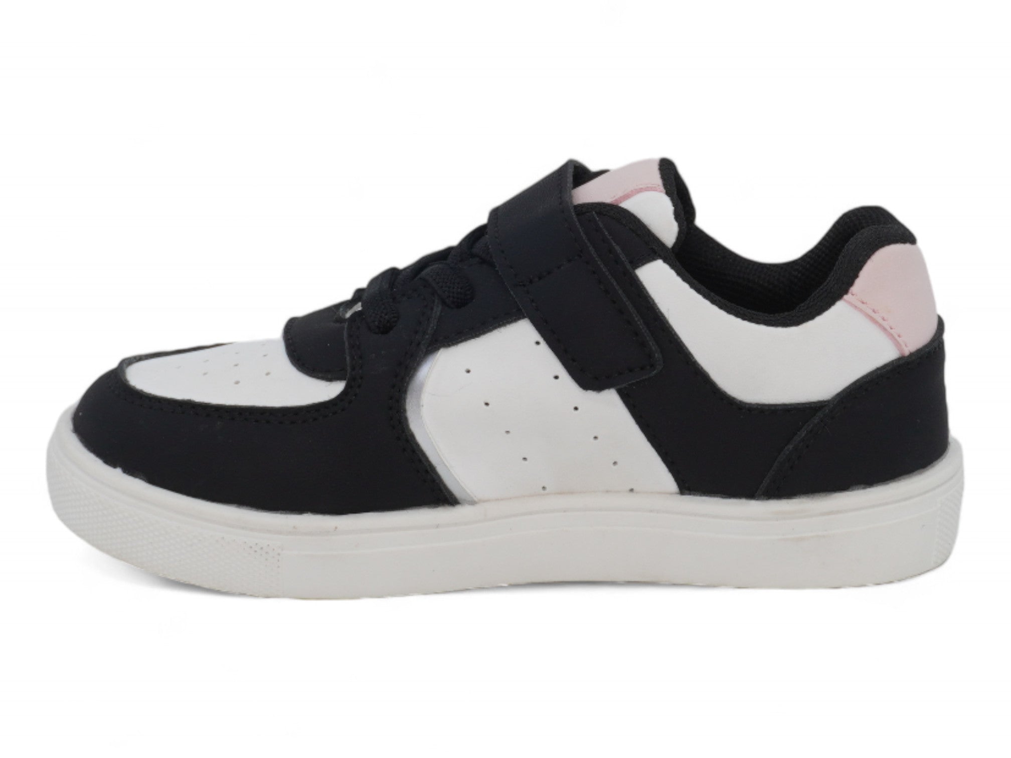 Toddler Black & Pink Laceup Sneaker