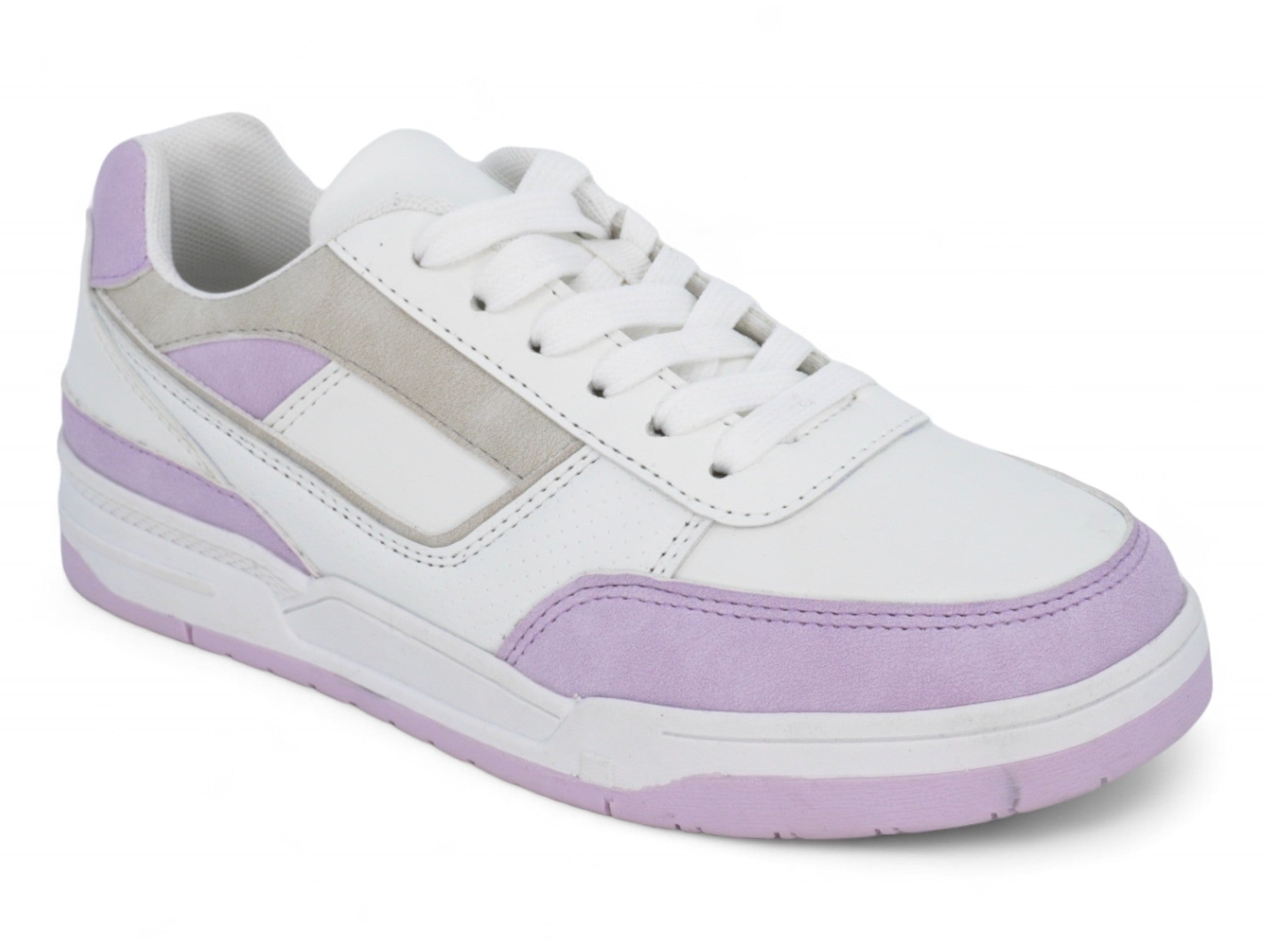 Girls Gray & Purple Low Top Sneaker
