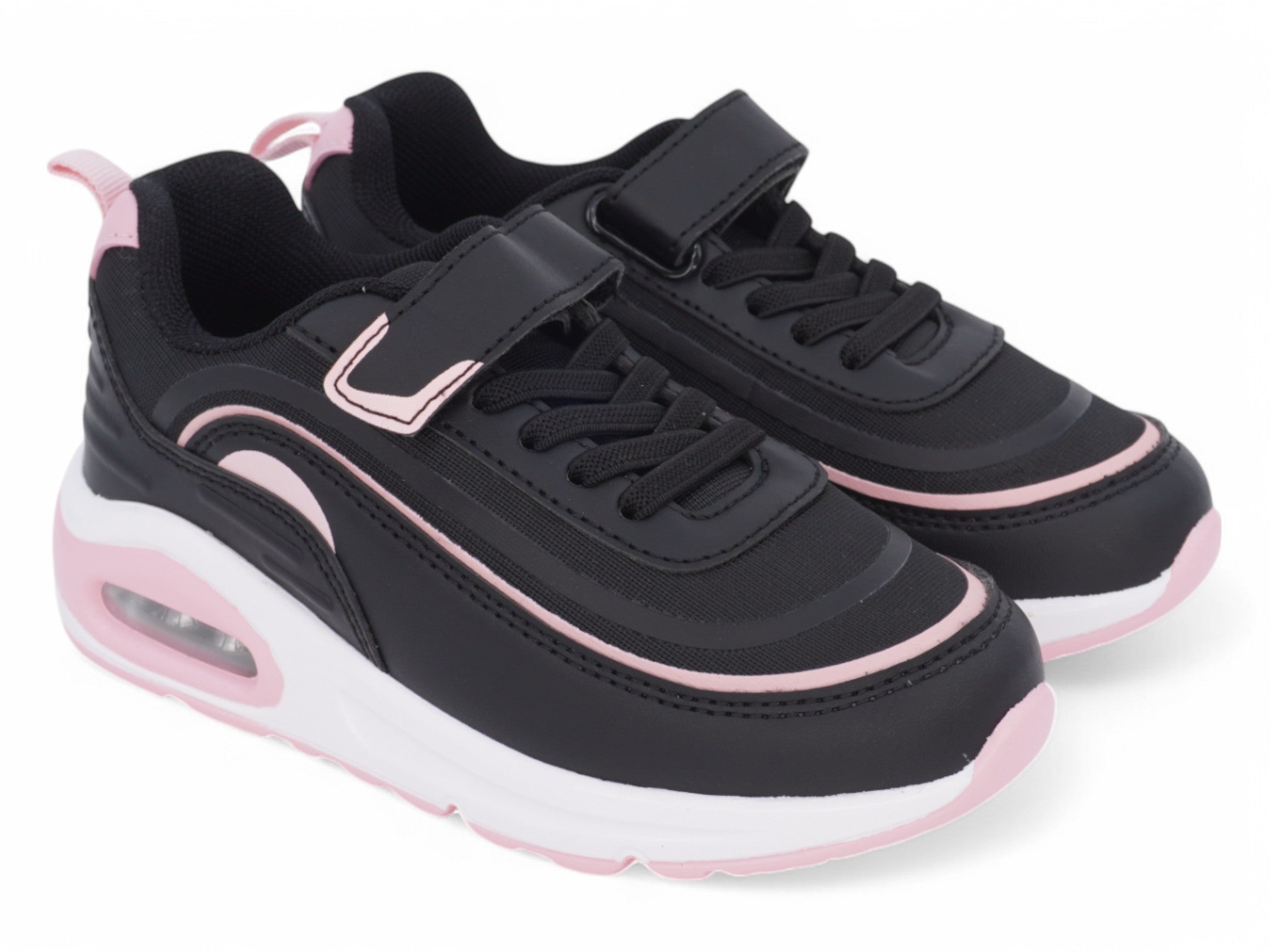 Girls Black & Pink Bubble Sneaker