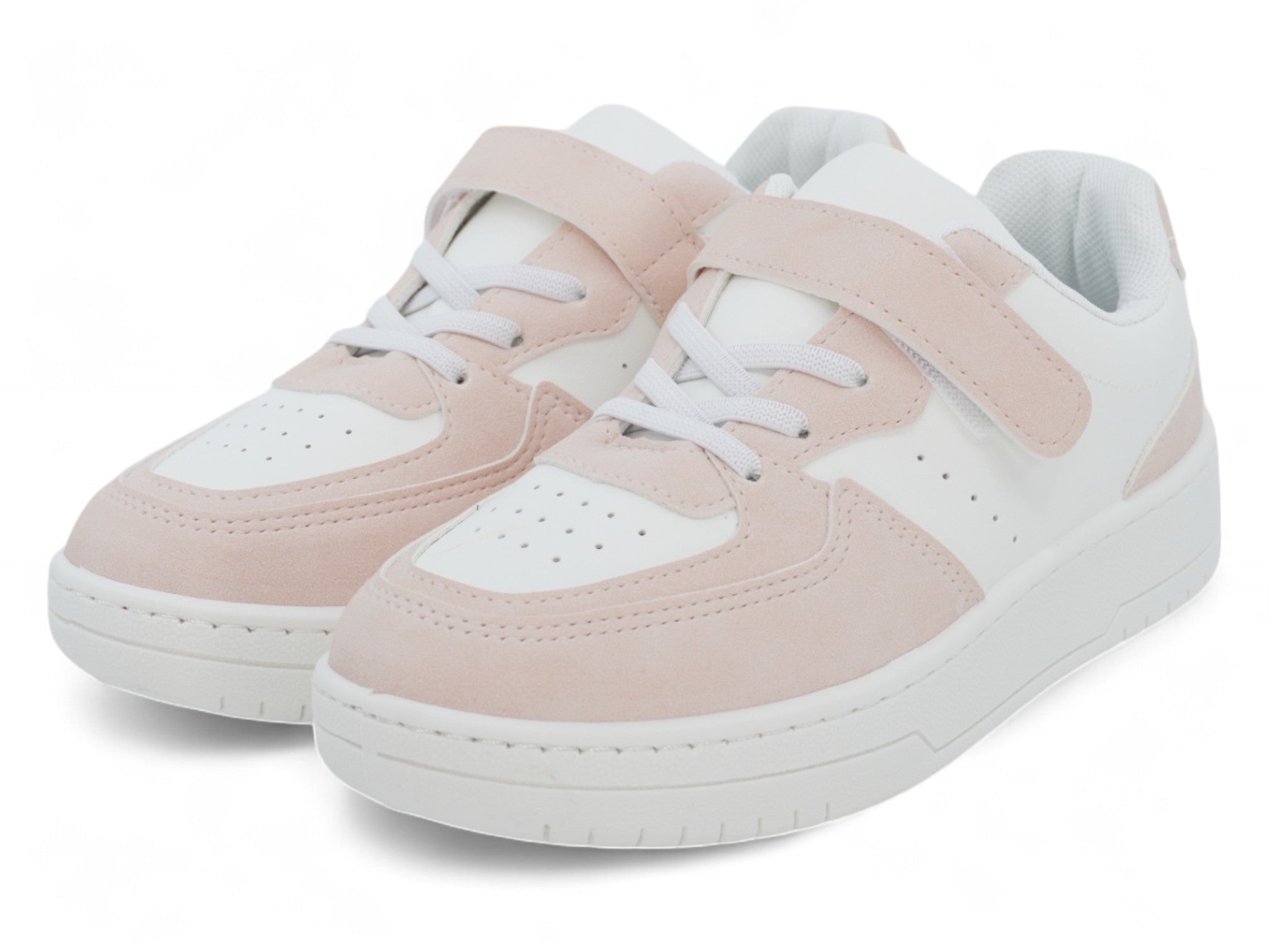 Girls Pink Platform Velcro Sneaker