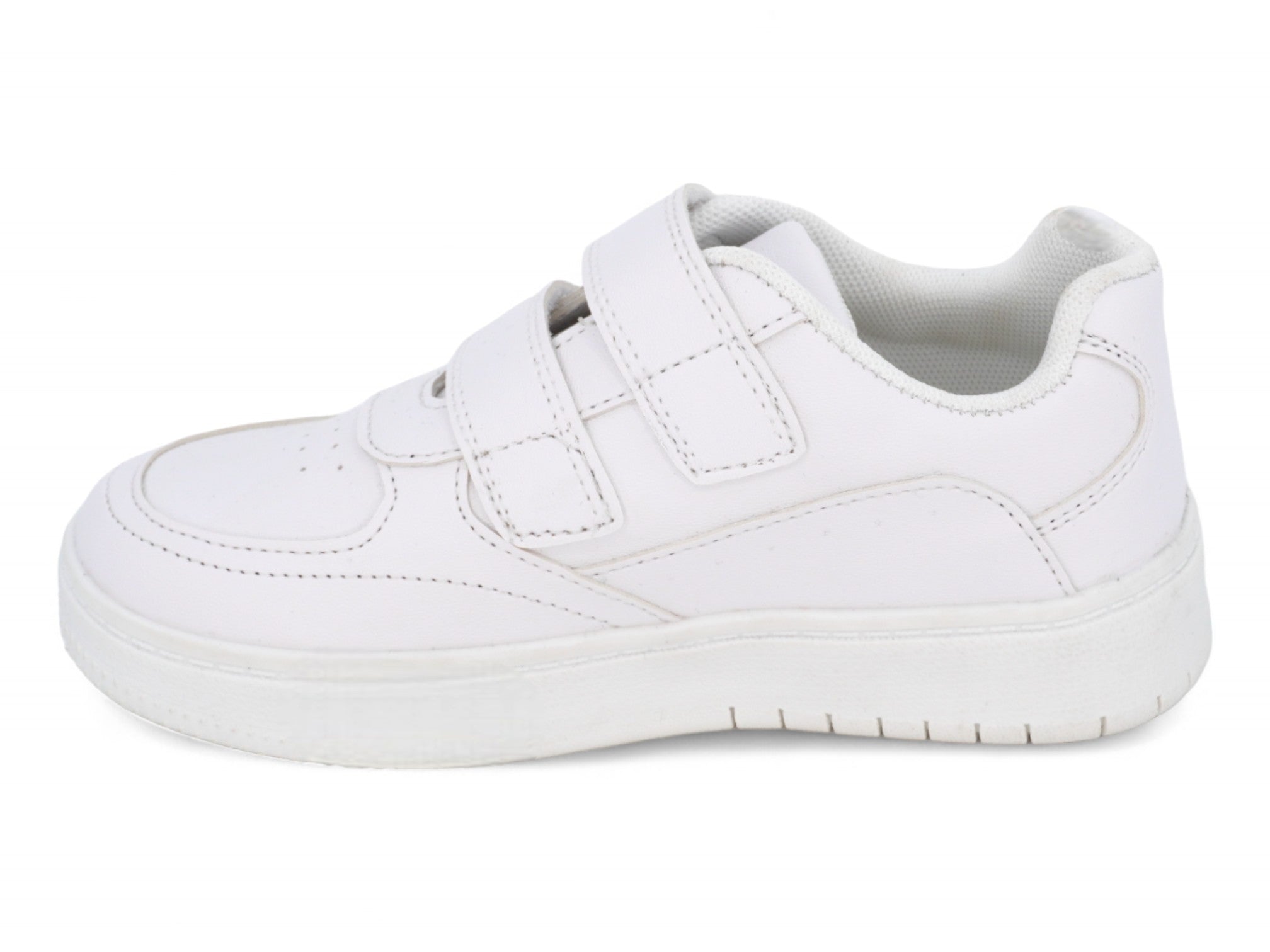 Girls White Double Velcro Sneaker