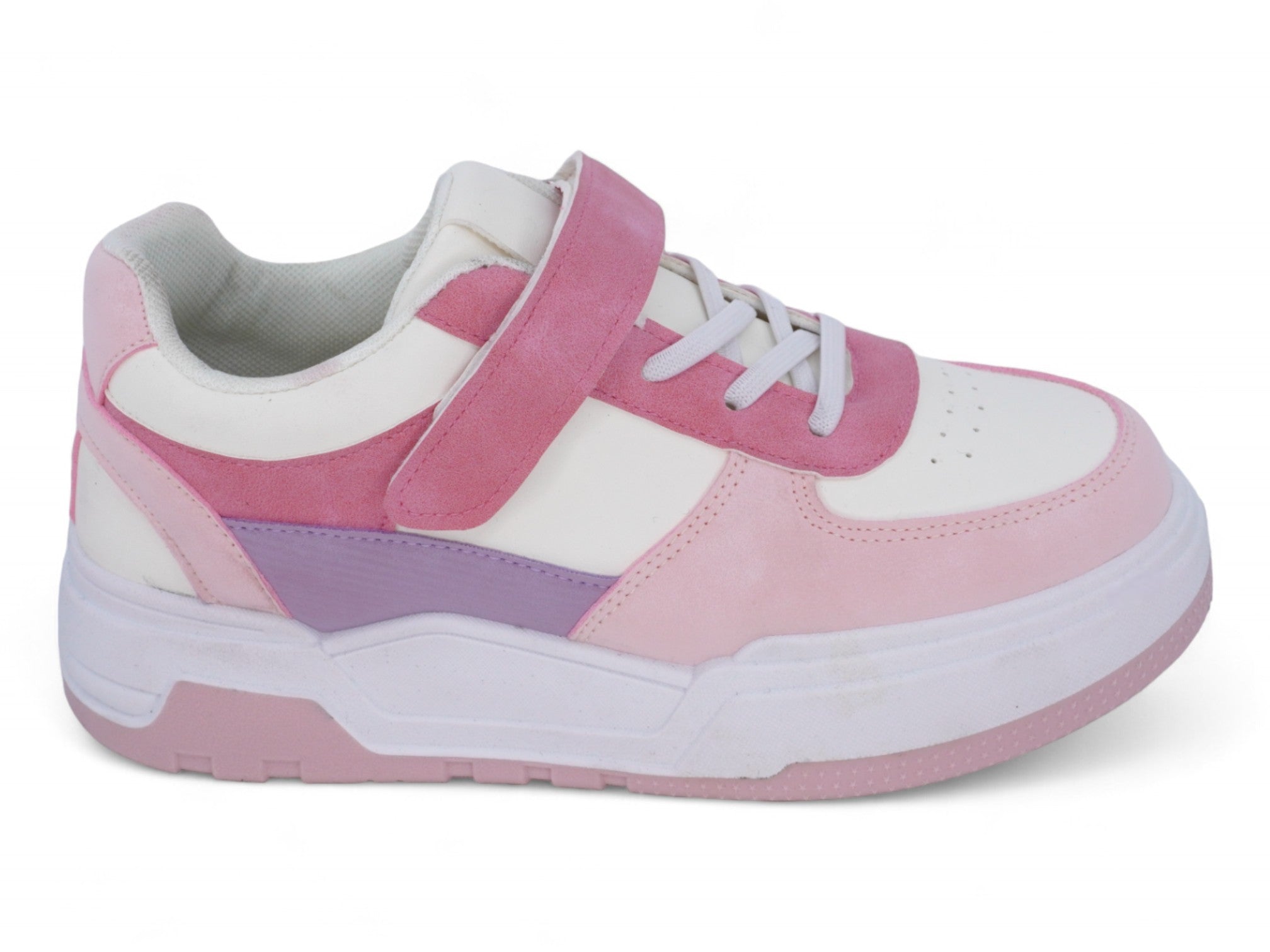 Girls Pink & White Platform Sneaker