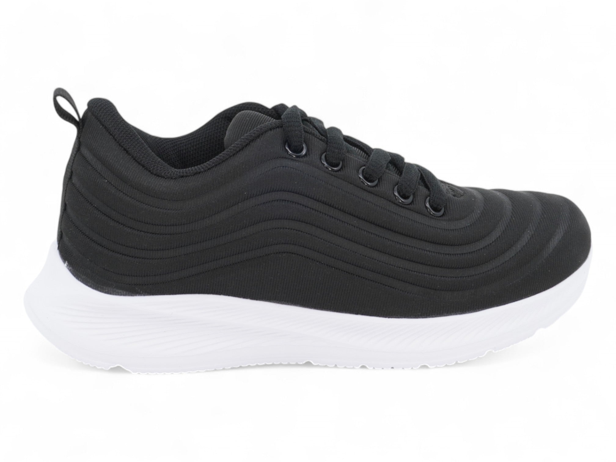 Unisex Black Lines Slip On Sneaker