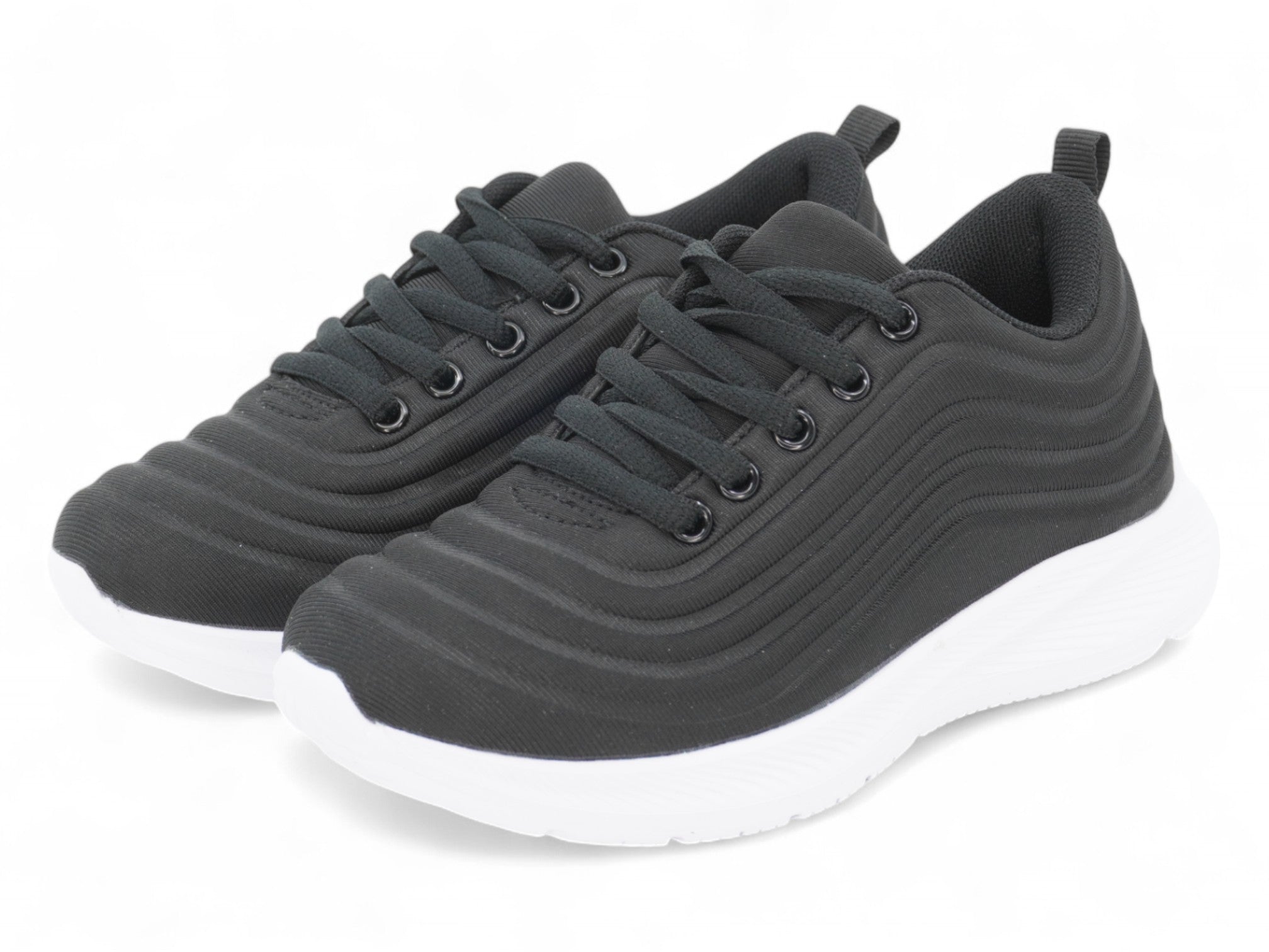 Unisex Black Lines Slip On Sneaker