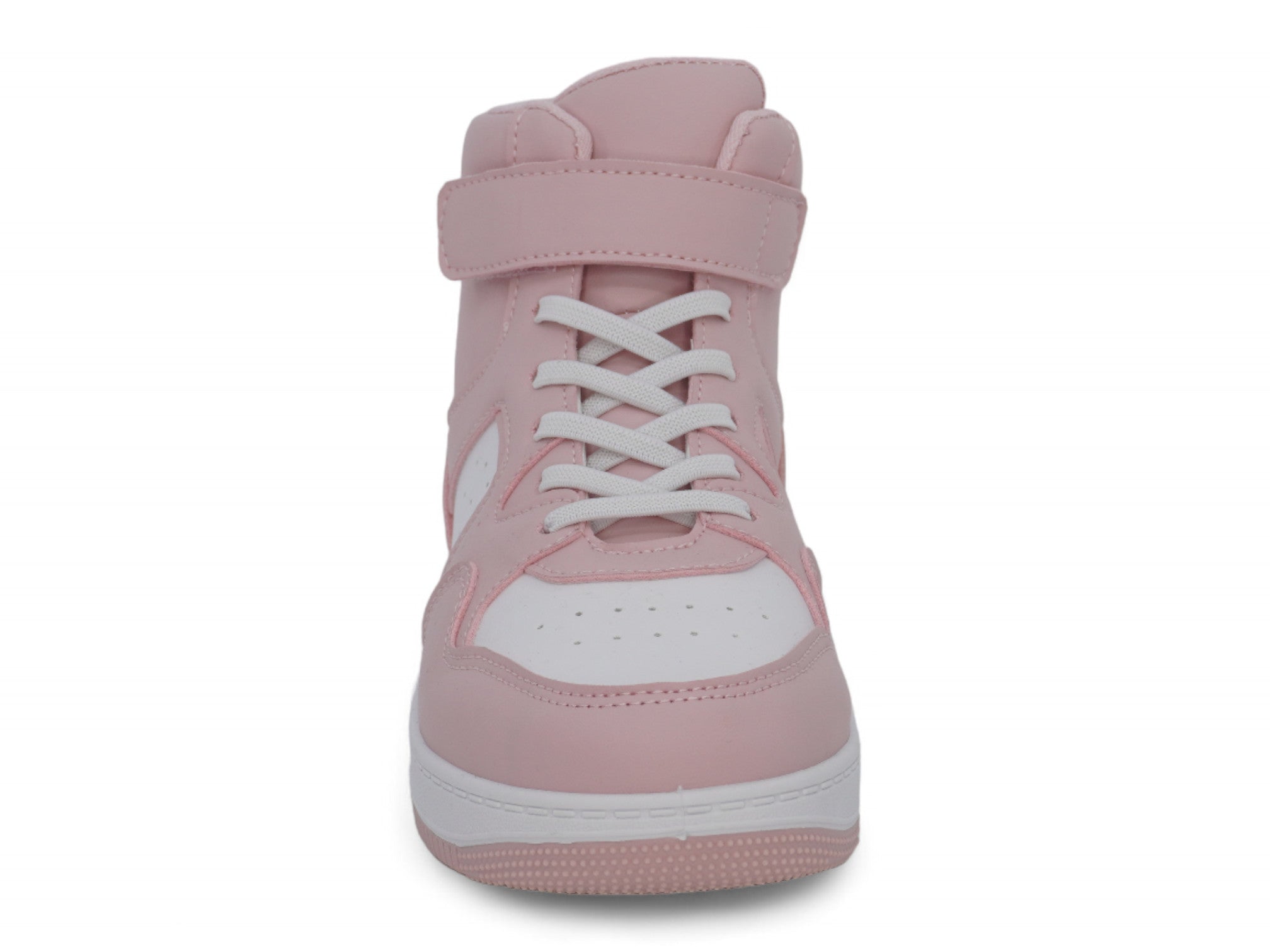 Girls Blush Pink & White High Top Sneaker
