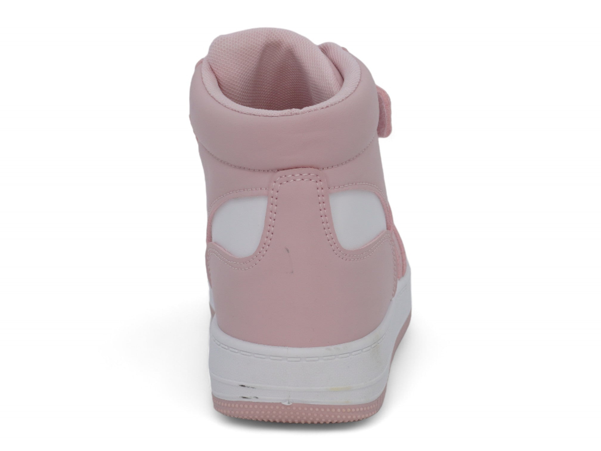 Girls Blush Pink & White High Top Sneaker