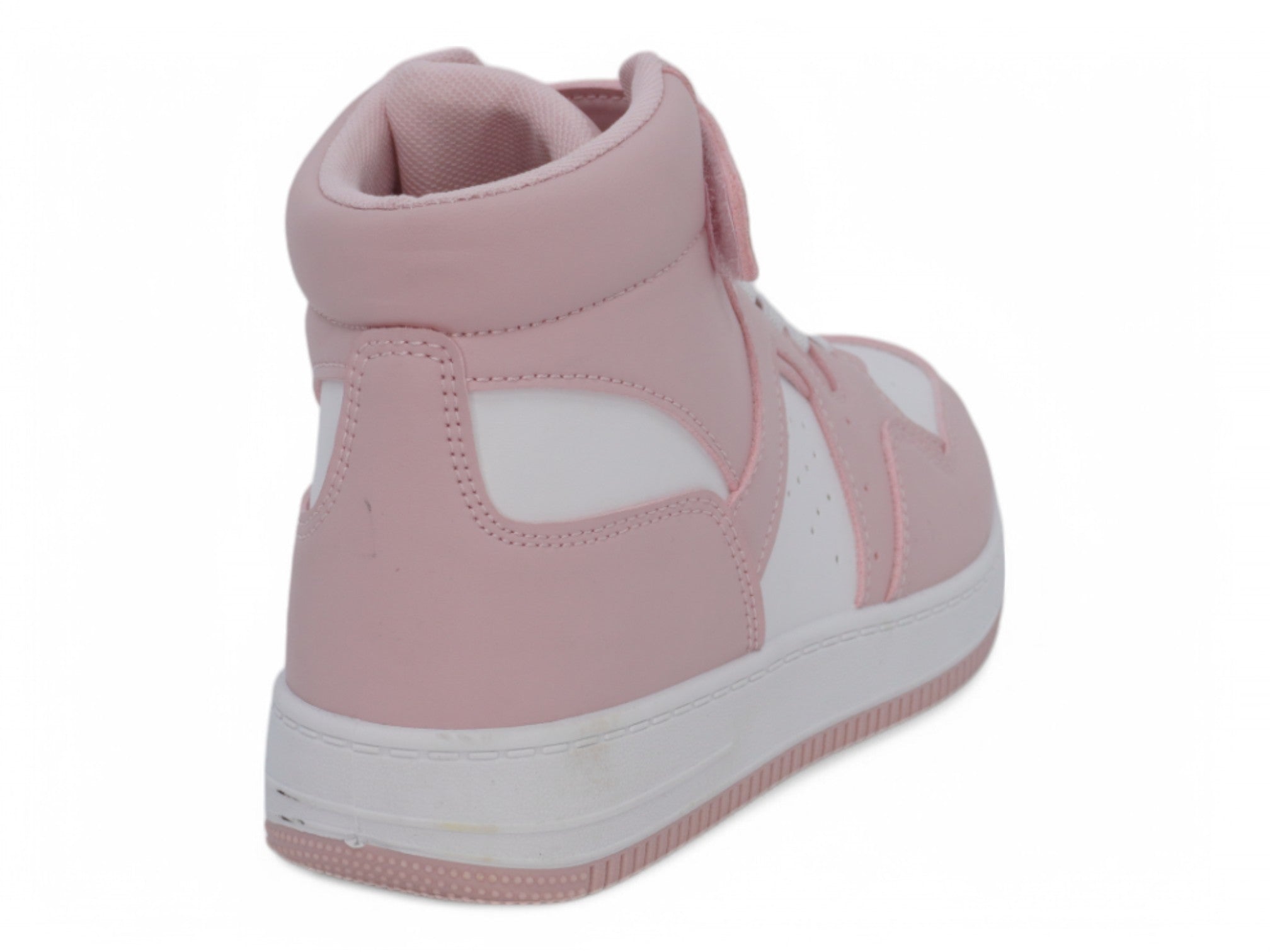 Girls Blush Pink & White High Top Sneaker
