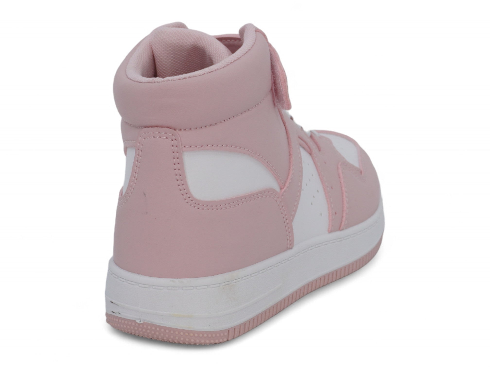 Girls Blush Pink & White High Top Sneaker