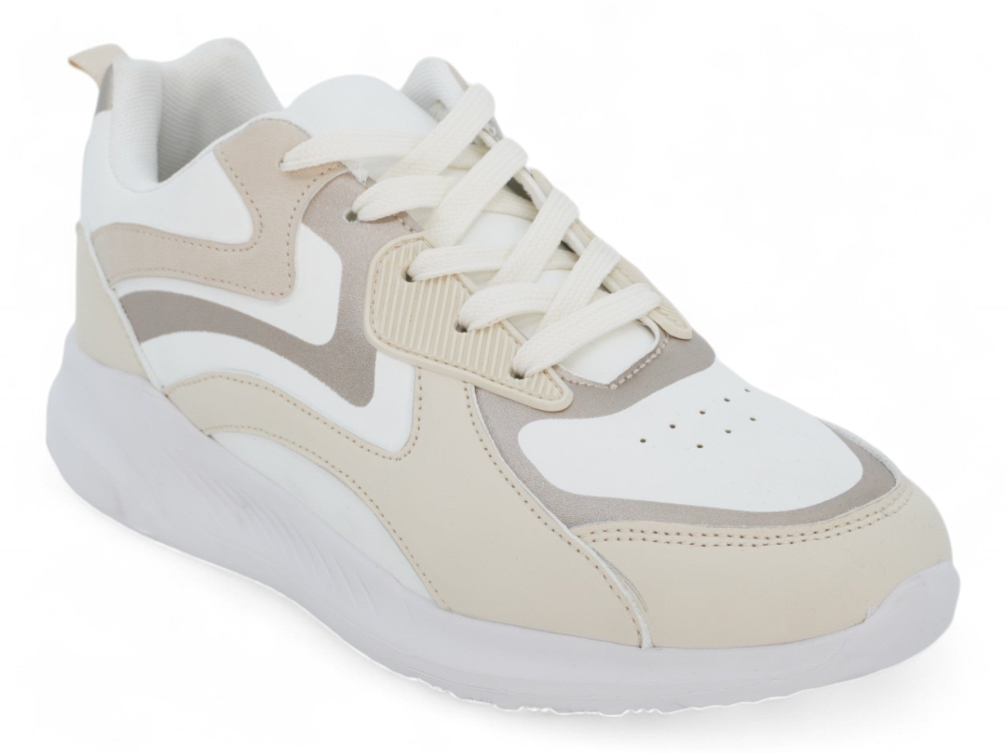 Girls Beige & Gold Bubble Sneaker