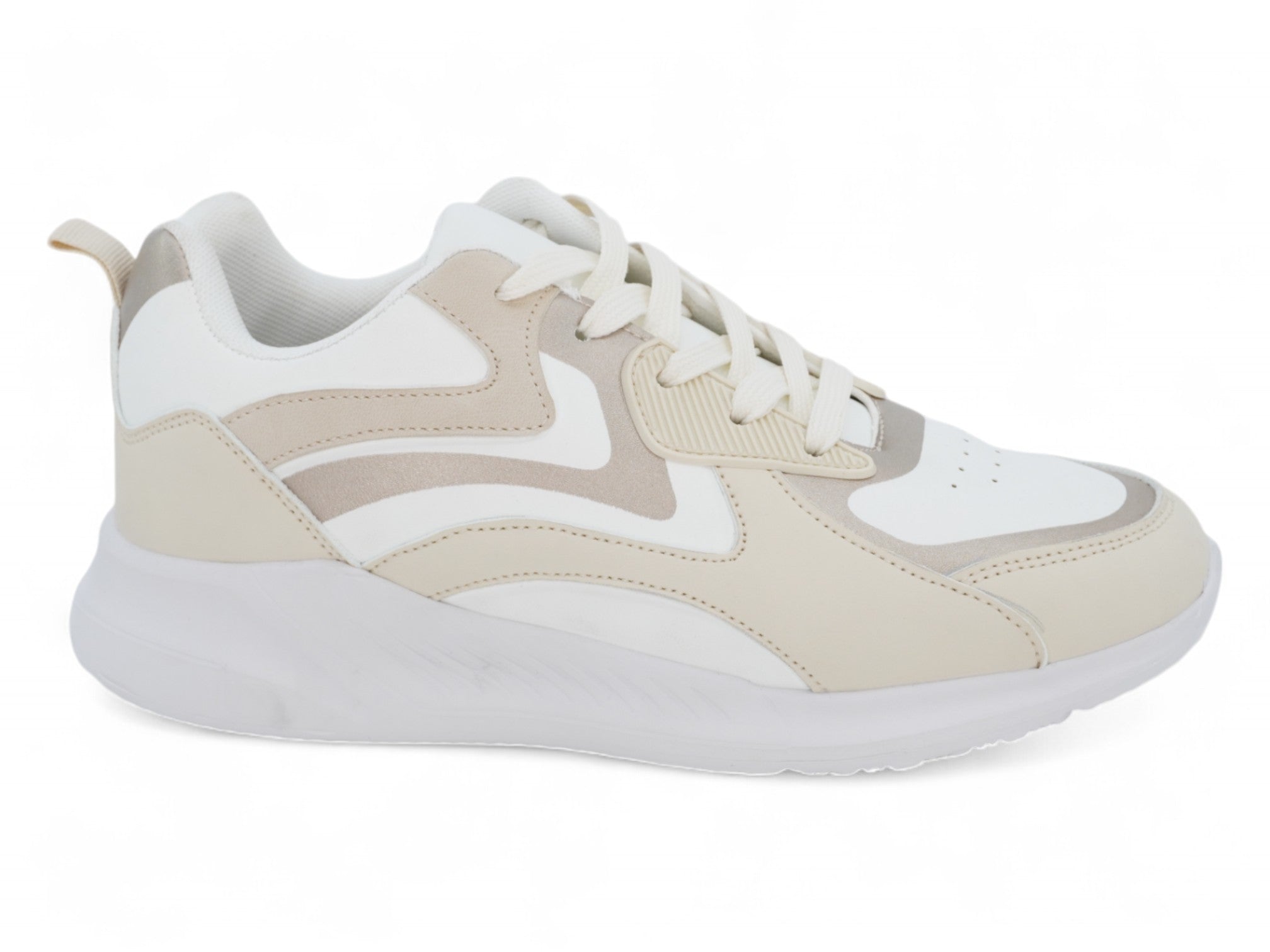 Girls Beige & Gold Bubble Sneaker