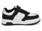 Girls Black & Pink Lace Up Sneaker