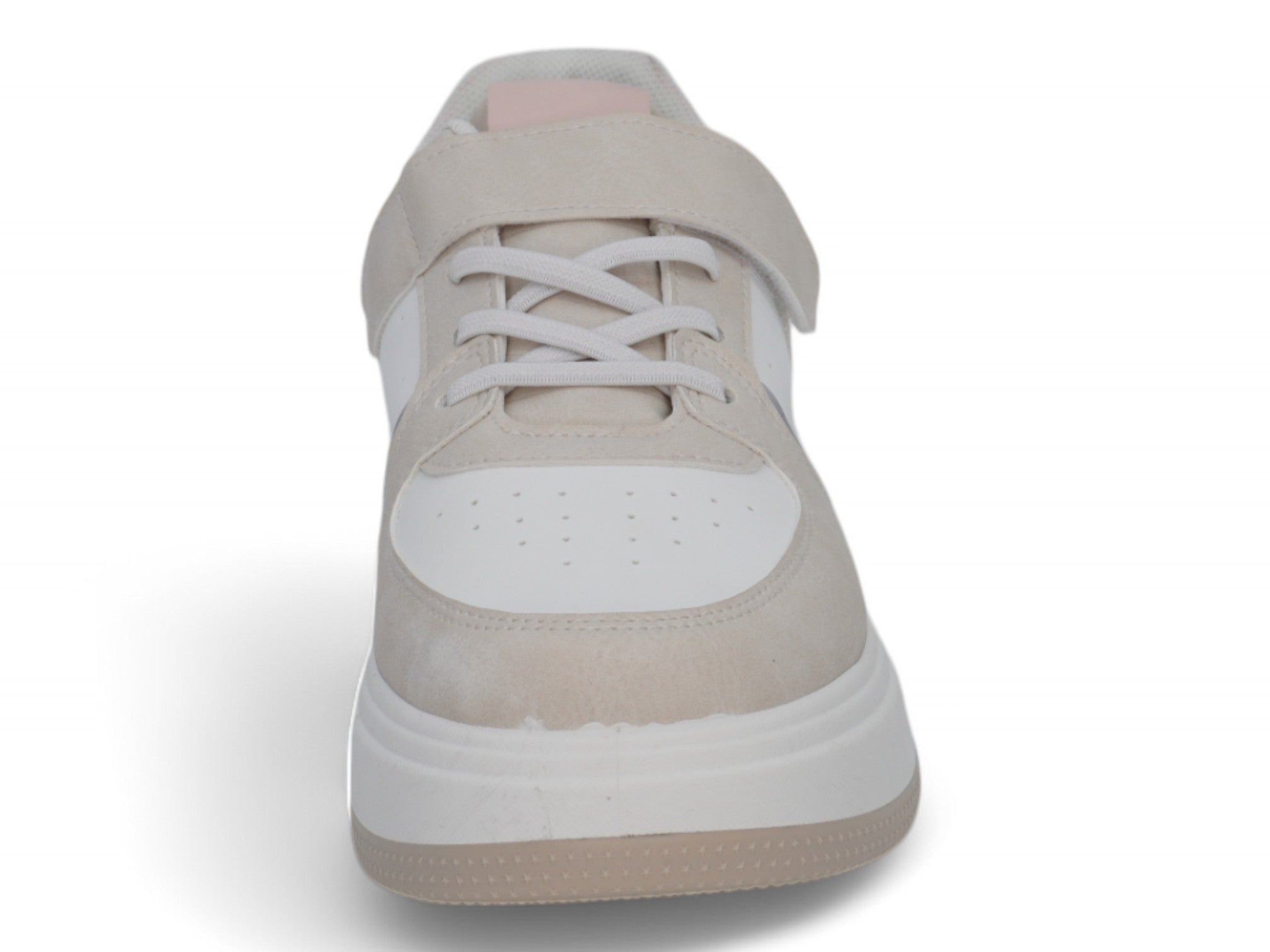 Girls Gray & Pink Lace Up Sneaker