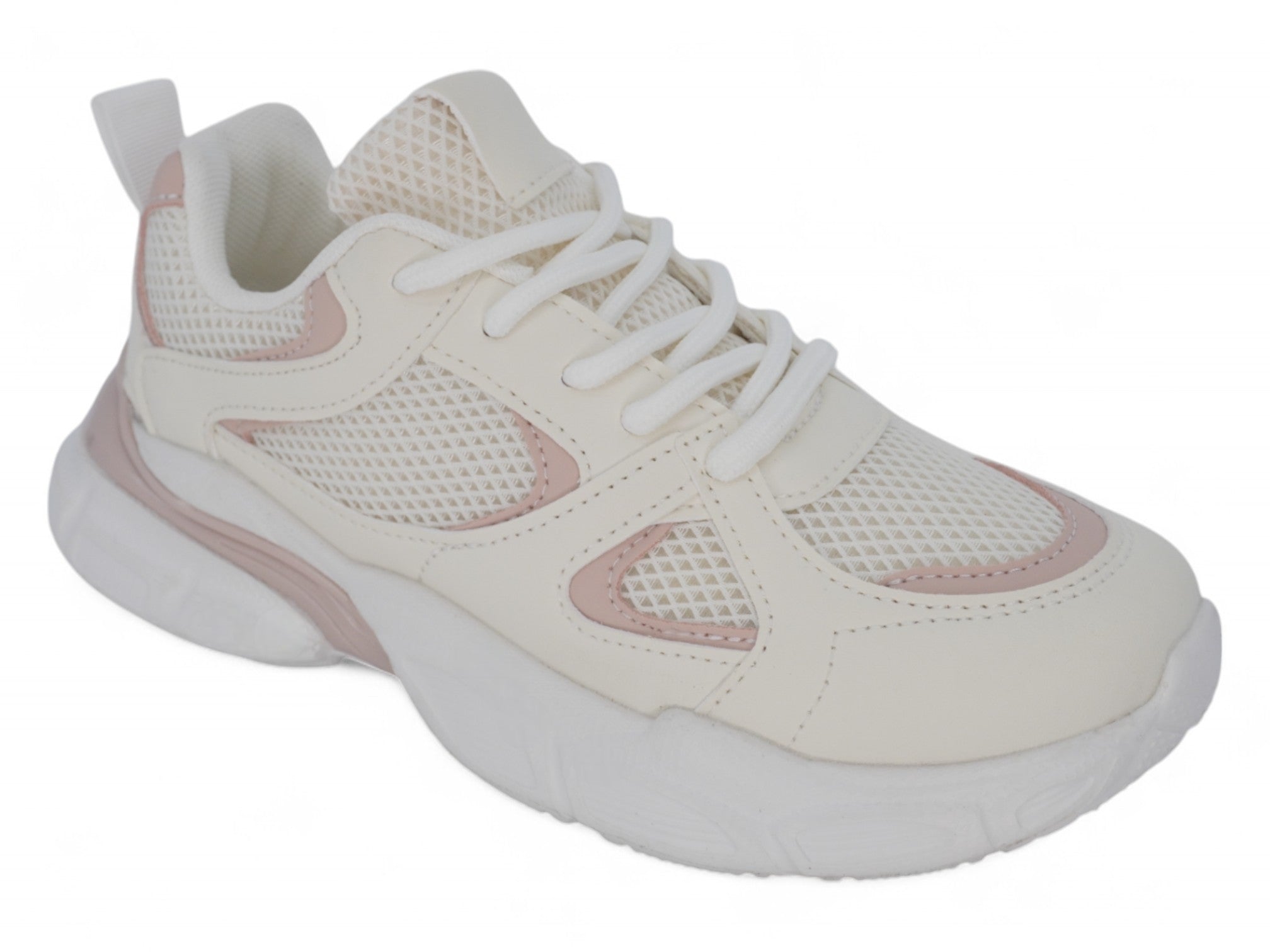 Girls Pink & White Chunky Sneaker