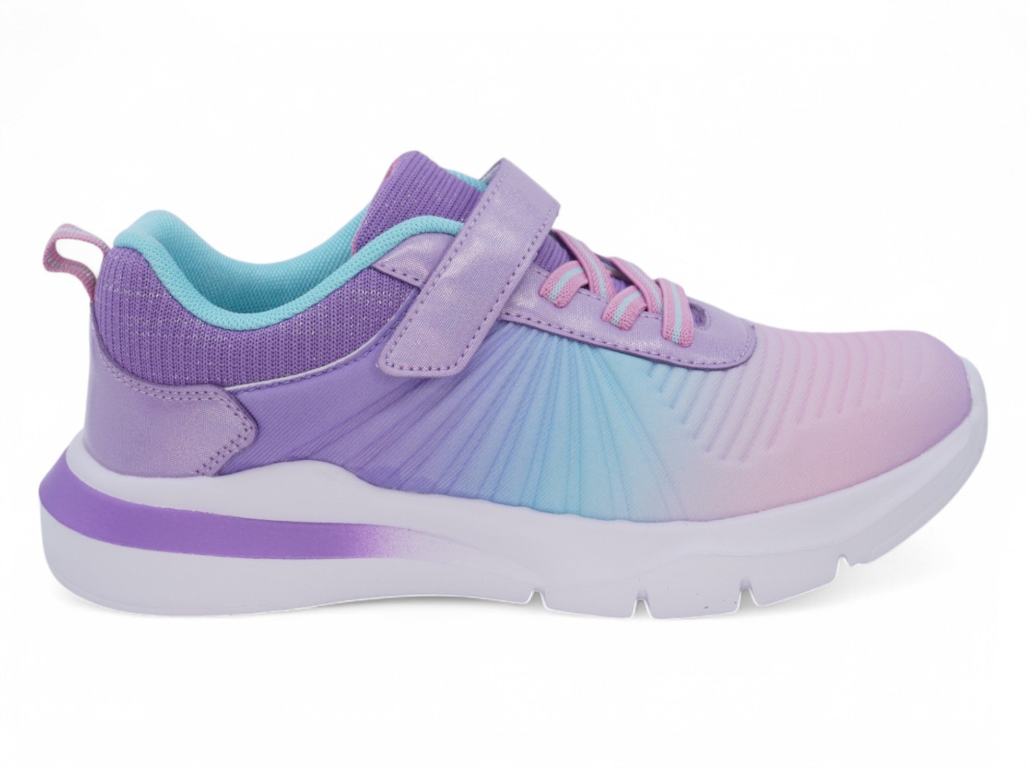 Girls Purple & Blue Ray Velcro Sneaker