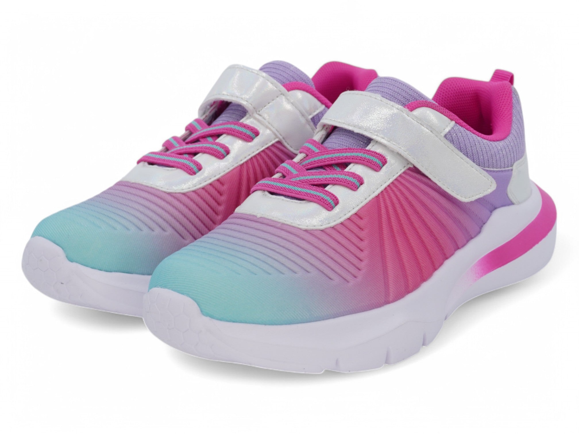 Girls Pink & Purple Ray Velcro Sneaker