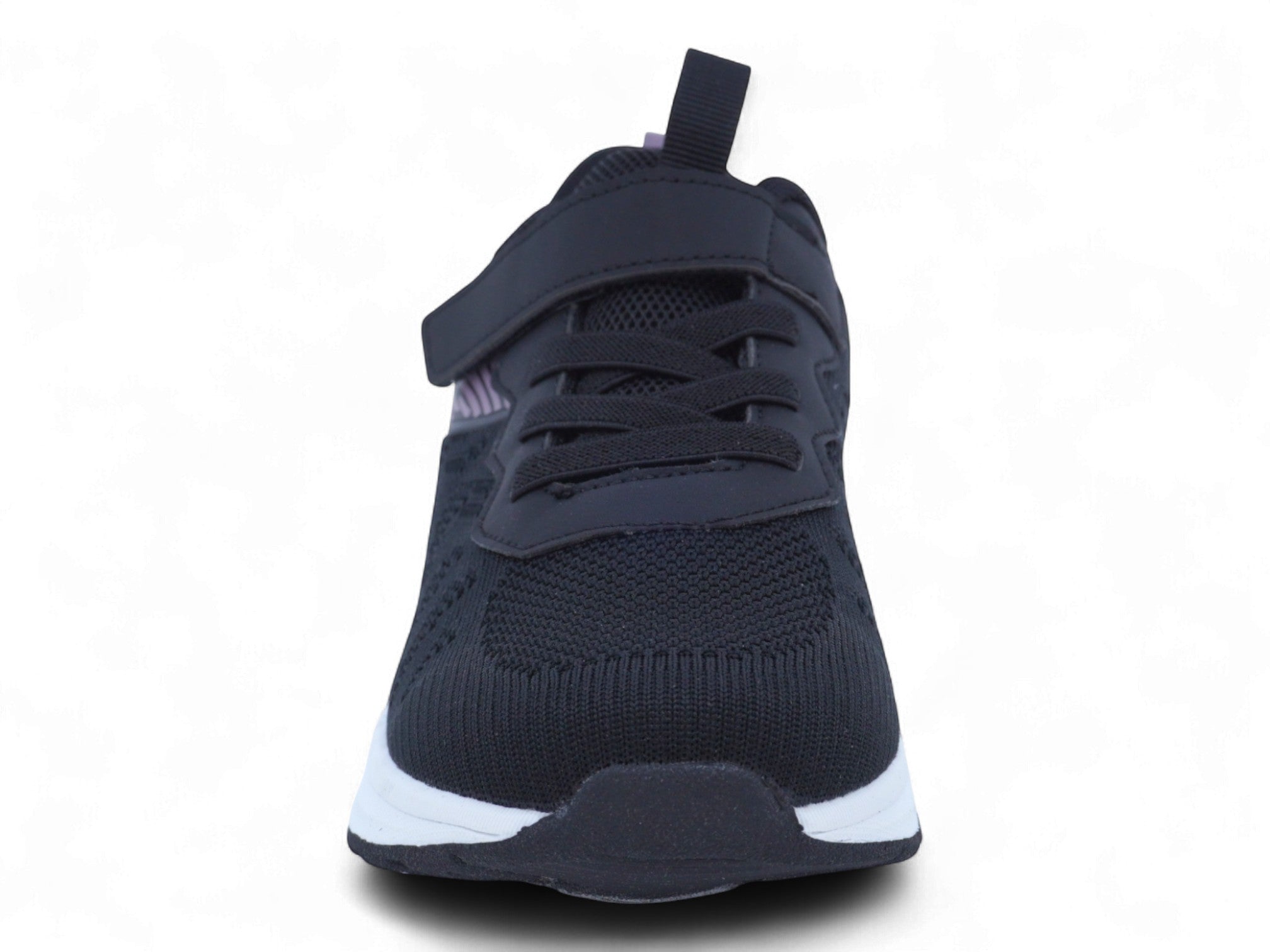 Girls' Black & Purple Velcro Athletic Sneaker