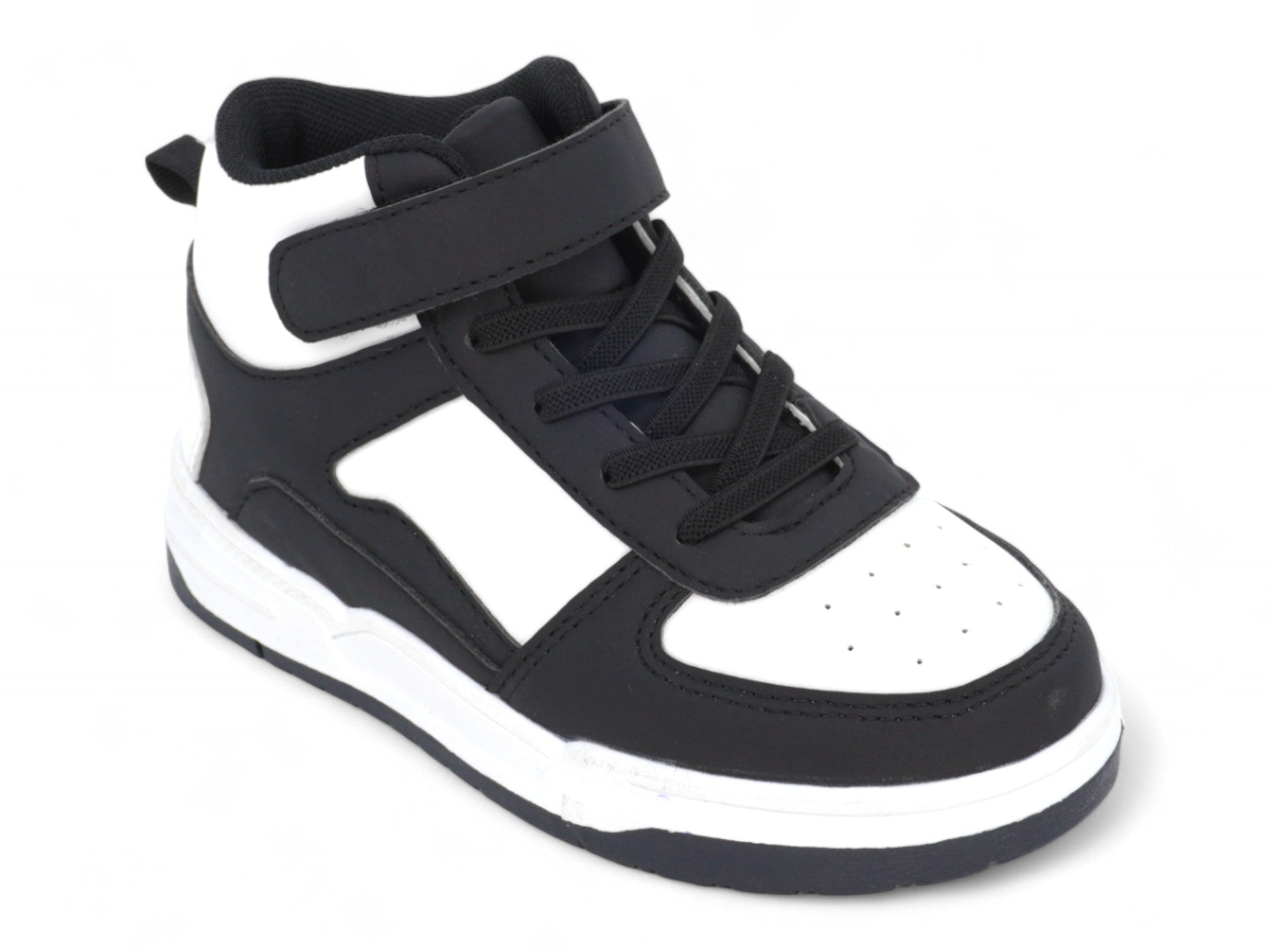 Toddler Black Velcro Mid Top Athletic Sneaker